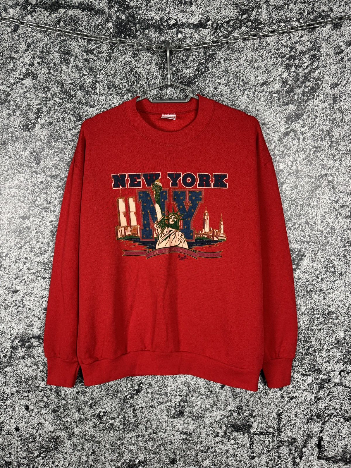 Vintage New York Vintage 90s Sweatshirt Statue of Liberty USA Size L Size US L / EU 52-54 / 3 - 1 Thumbnail