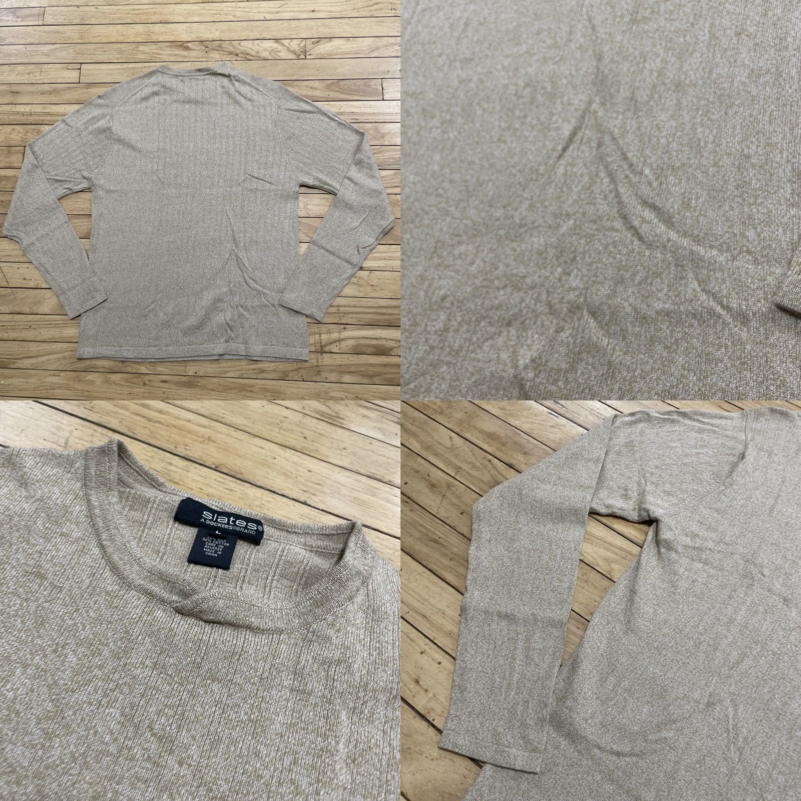 Vintage VINTAGE Slates 90s Silk Sweater Cowl Men L Brown Ribbed Long Sleeve Capsule Minimal Capsule Wardrobe 90s Mens Sweater Size US L / EU 52-54 / 3 - 9 Thumbnail