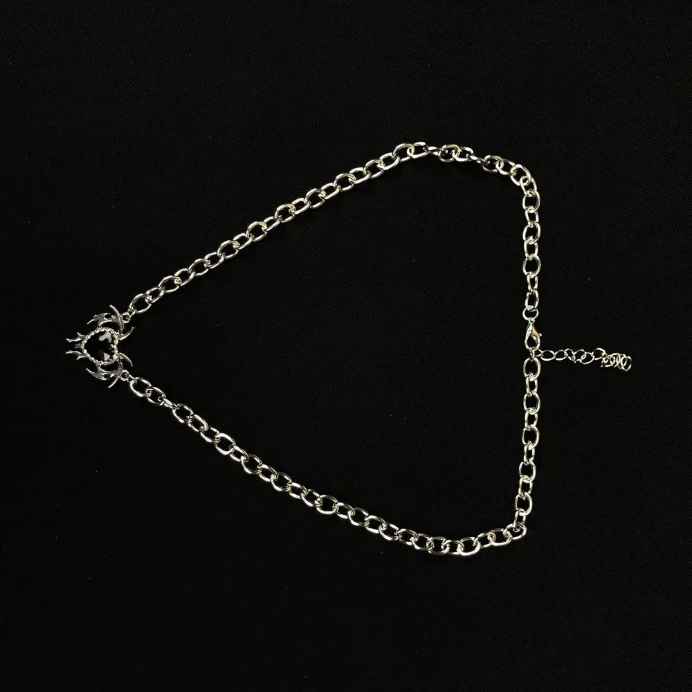 Jewelry Electro Chain Crystal Heart Abstract Necklace Size ONE SIZE - 4 Thumbnail