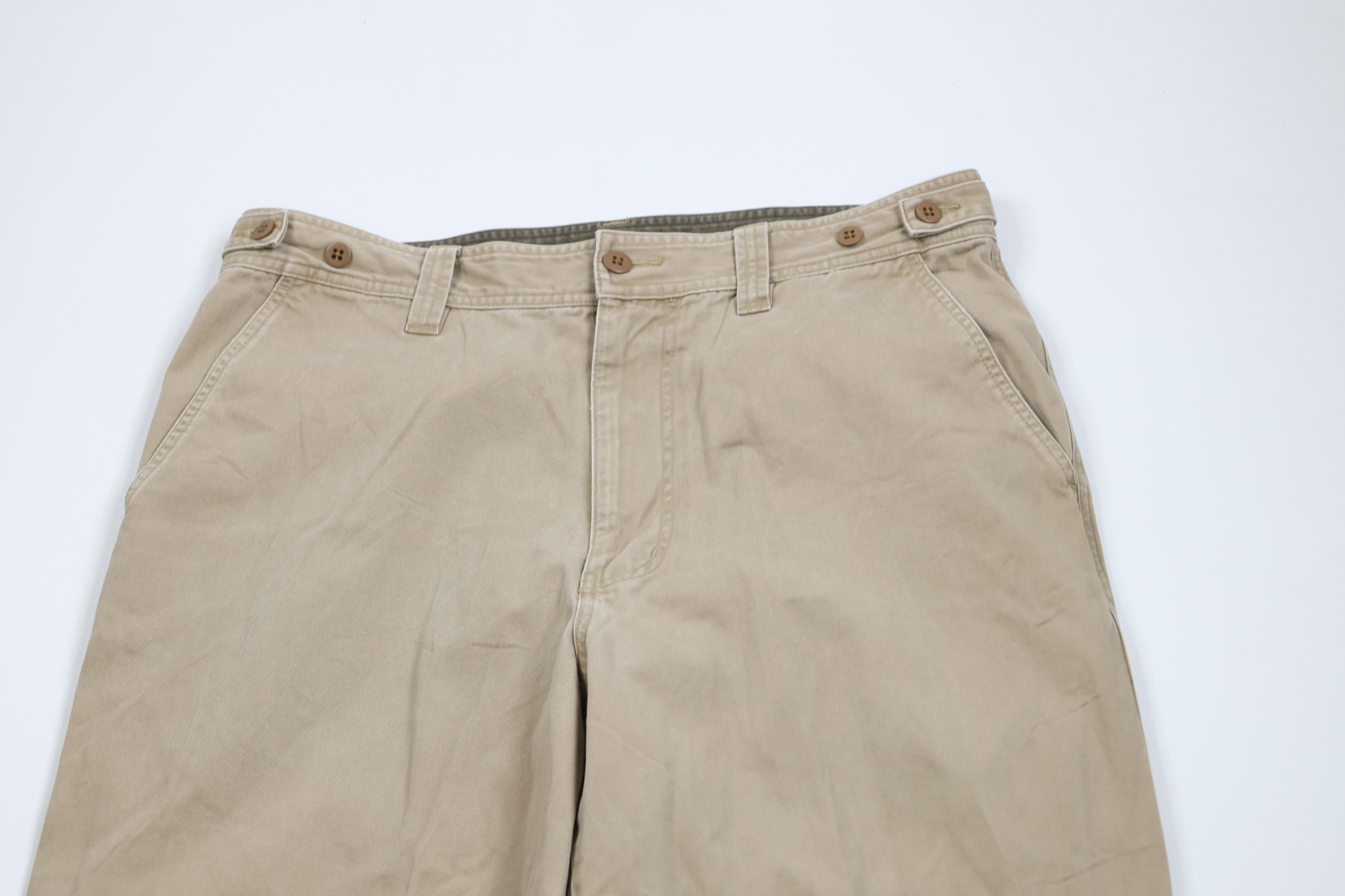 Express × Vintage Vintage Y2K 2001 Express Wide Leg Chino Pants Beige Cotton Size US 36 / EU 52 - 2 Thumbnail