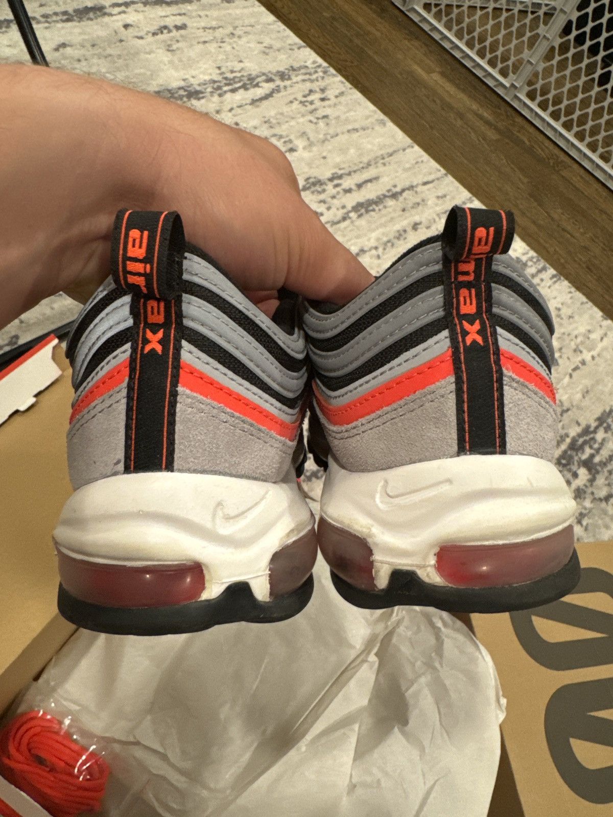 Nike Nike air max 97 Wolf Grey/radiant red-black size 10.5 Size US 10.5 / EU 43-44 - 9 Thumbnail
