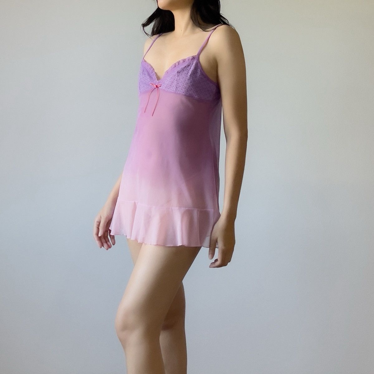 Victoria's Secret Victoria’s Secret Purple Pink Mesh Slip Dress (M–L) Size L / US 10 / IT 46 - 5 Thumbnail