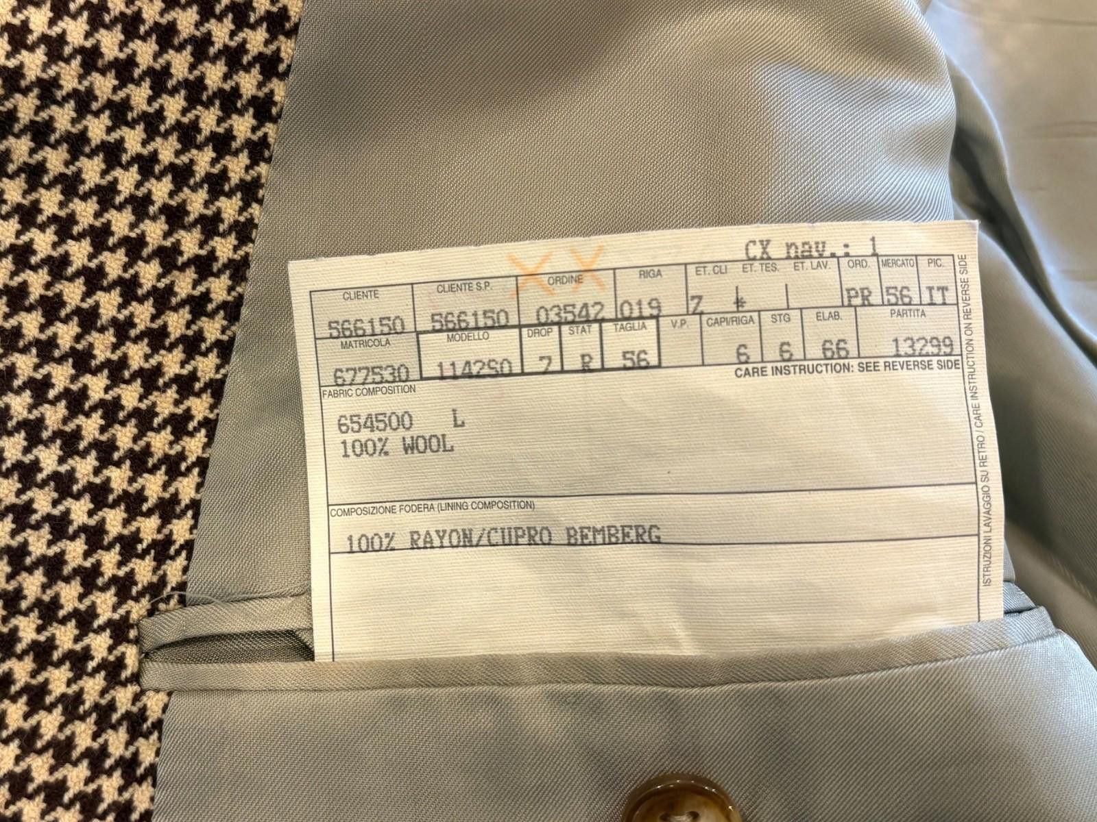 Ermenegildo Zegna Ermenegildo Zegna Sport Coat 46R Brown Houndstooth 100% Wool Size 46R - 5 Thumbnail
