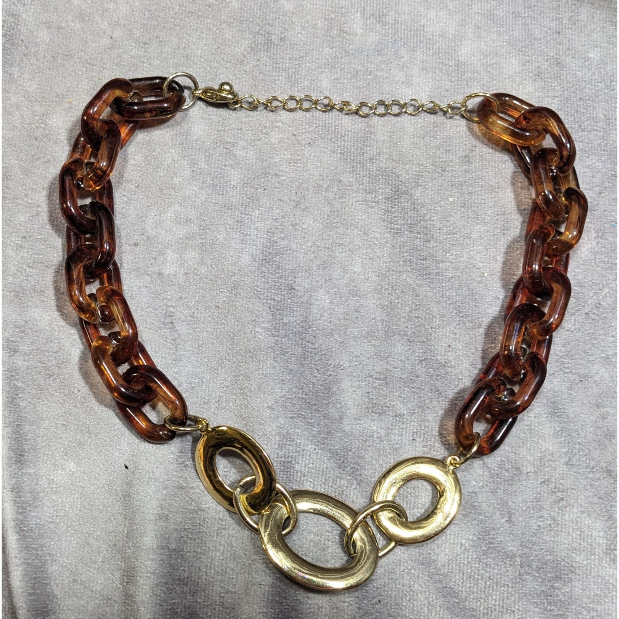 Other 90s Style Tortoise And Gold Tone Chunky Link Necklace Size ONE SIZE - 6 Thumbnail