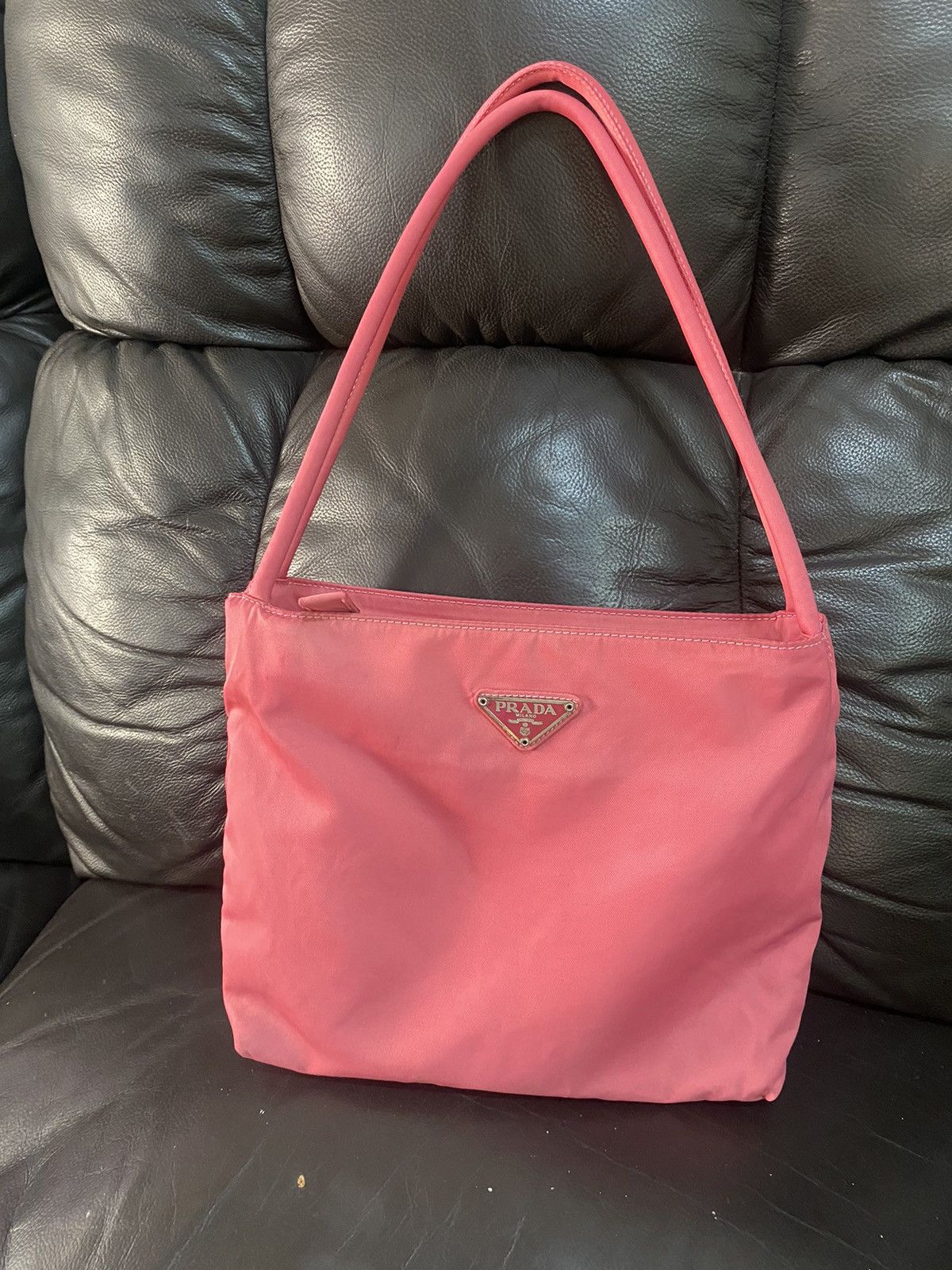 image of Authentic Prada Tessuto Nyalon Pink Shoulder Bag, Women's