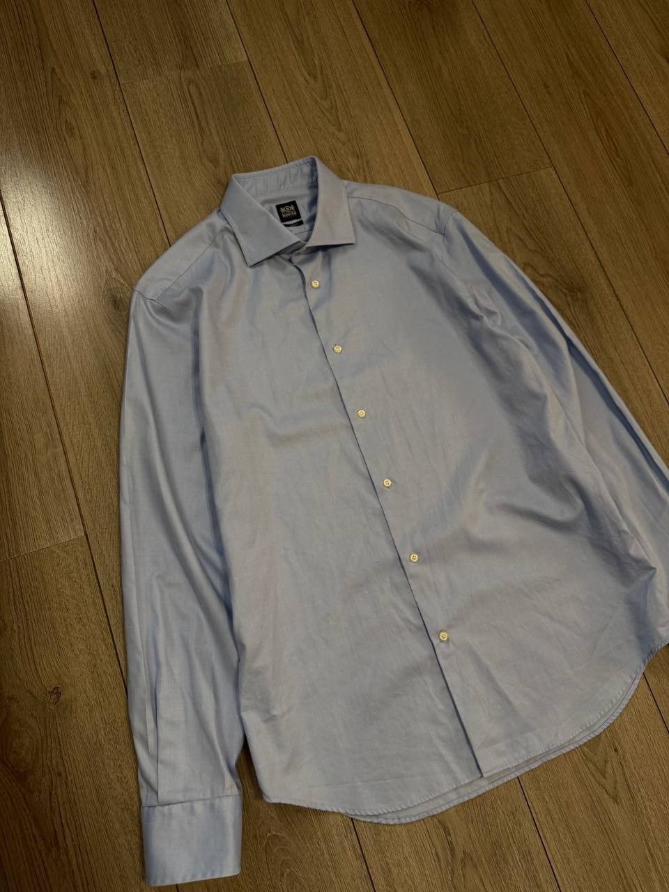 Boggi Luxury Boggi Milano Shirt Mens Size 43/17 Blue Solid Size US L / EU 52-54 / 3 - 2 Thumbnail
