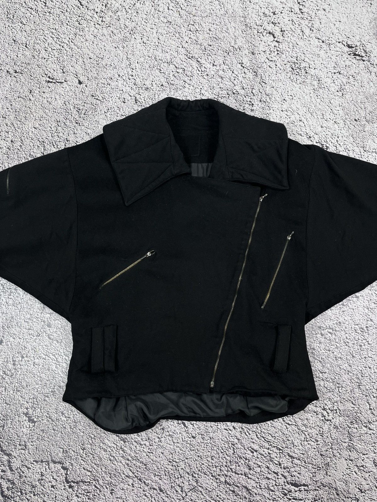 Japanese Brand Vintage Italian Wool Avant-Garde Jacket Oversized Collar Size S / US 4 / IT 40 - 3 Thumbnail