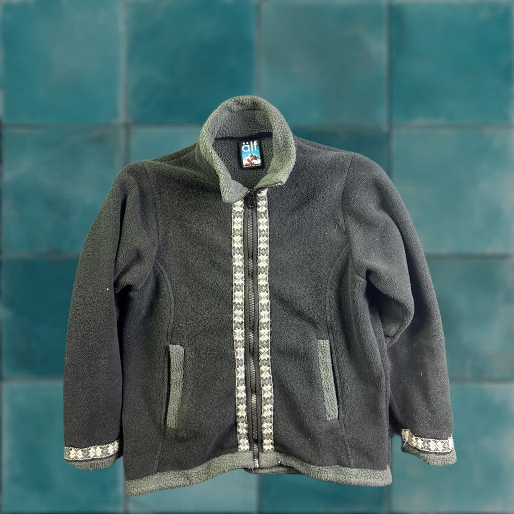 Vintage VINTAGE Alf Fleece Glacier Jacket Womens S Green Gray Geometric Trim Zip Up USA Shirt Ladies Girls Size S / US 4 / IT 40 - 1 Thumbnail