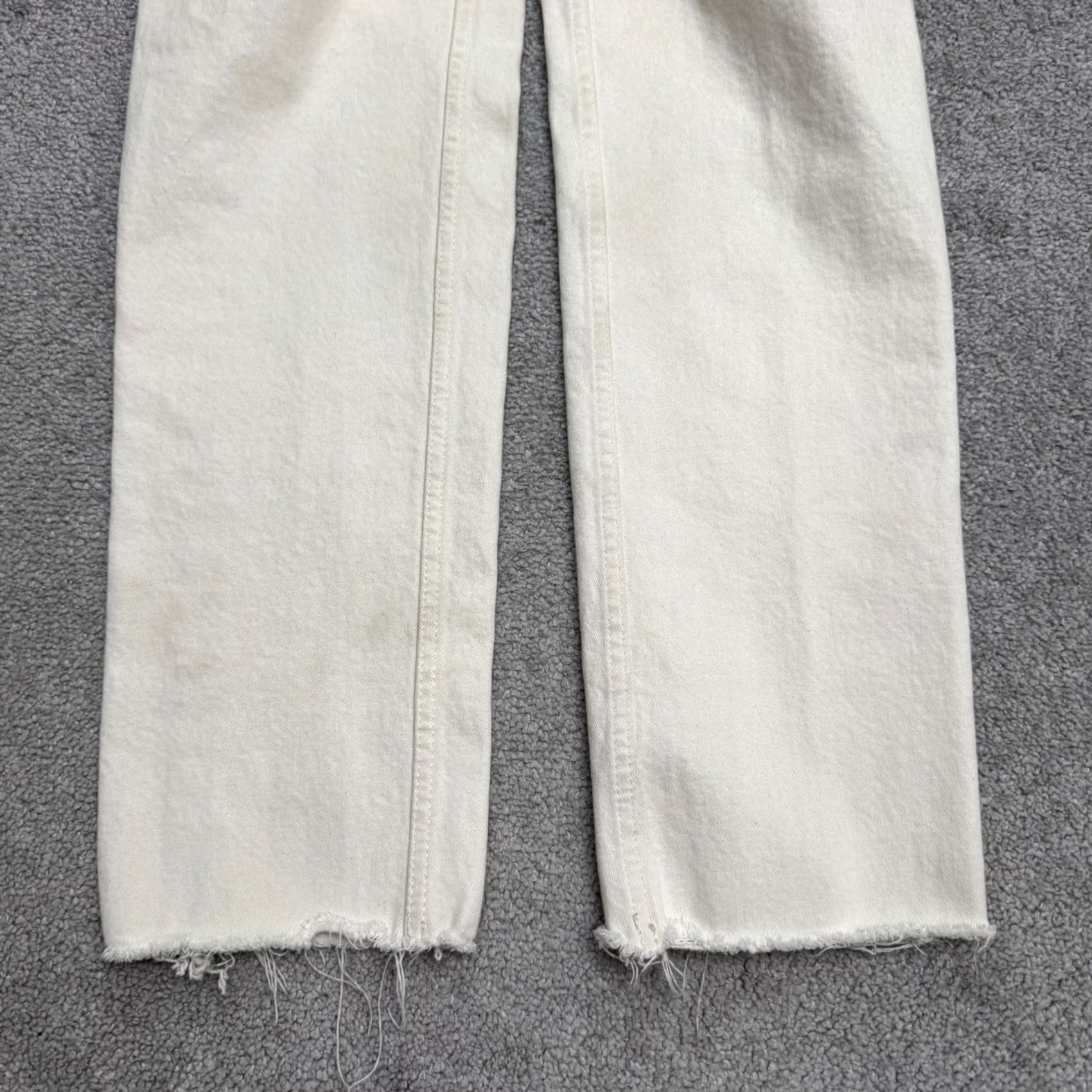 RE/DONE RE/DONE 70s Stove Pipe High Rise Button Fly Denim Jeans Womens 26 Beige Stretch Size 26" / US 2 / IT 38 - 3 Thumbnail