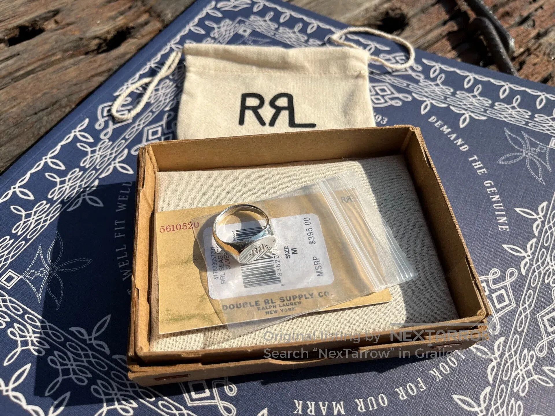 RRL Ralph Lauren rrl silver ring with packaging. Size ONE SIZE - 4 Thumbnail