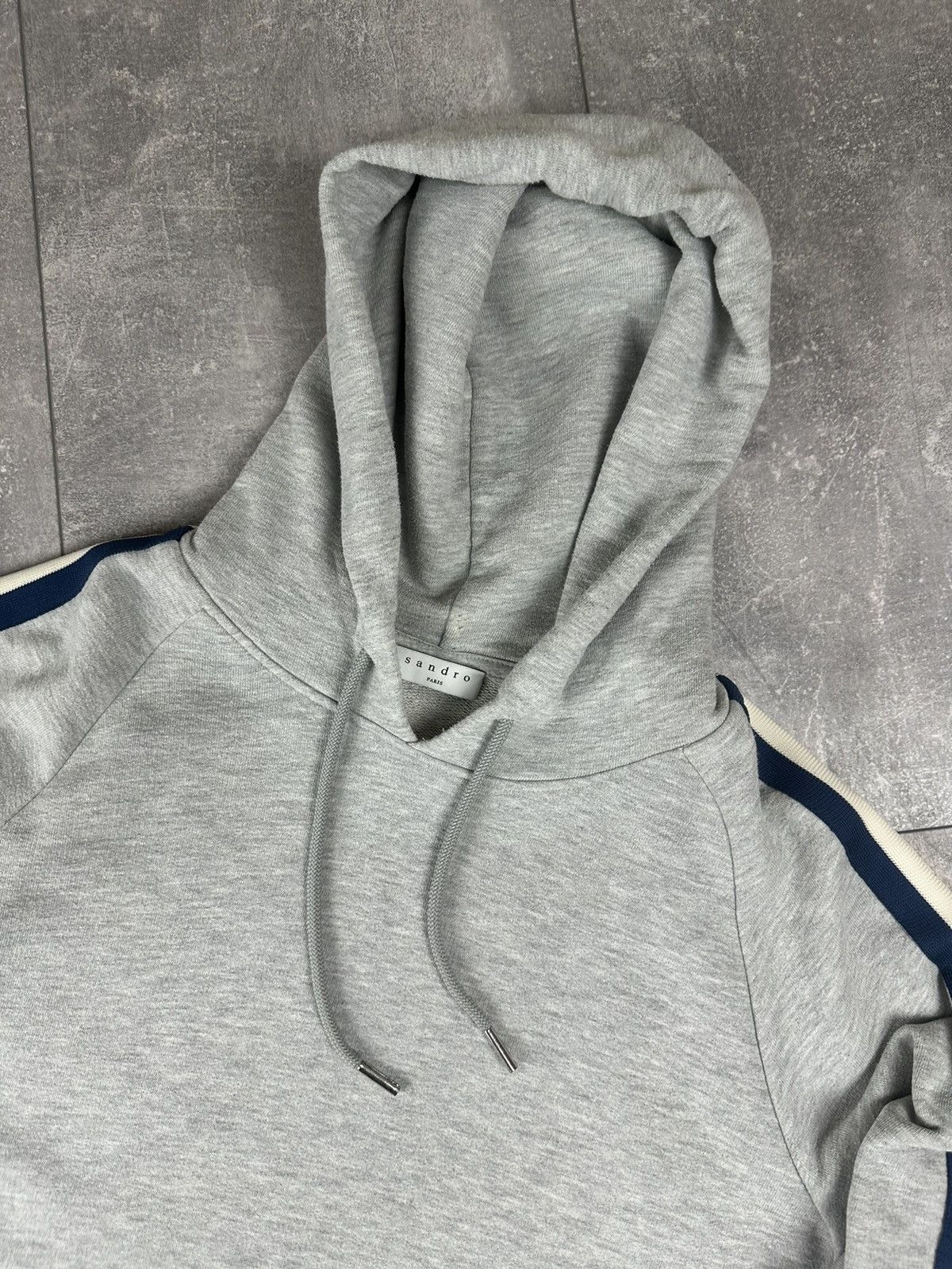 Sandro Sandro Mens Luxury Lampas Silver Pullover Hoodie Size US M / EU 48-50 / 2 - 7 Thumbnail