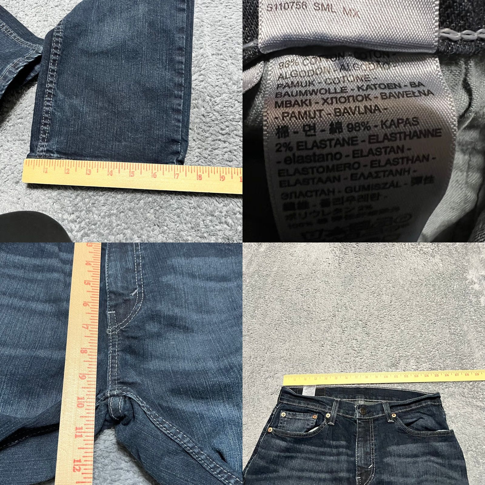 Levi's Levis 559 Jeans Mens 30 x32 Blue Relaxed Straight Fit Size US 30 / EU 46 - 8 Thumbnail