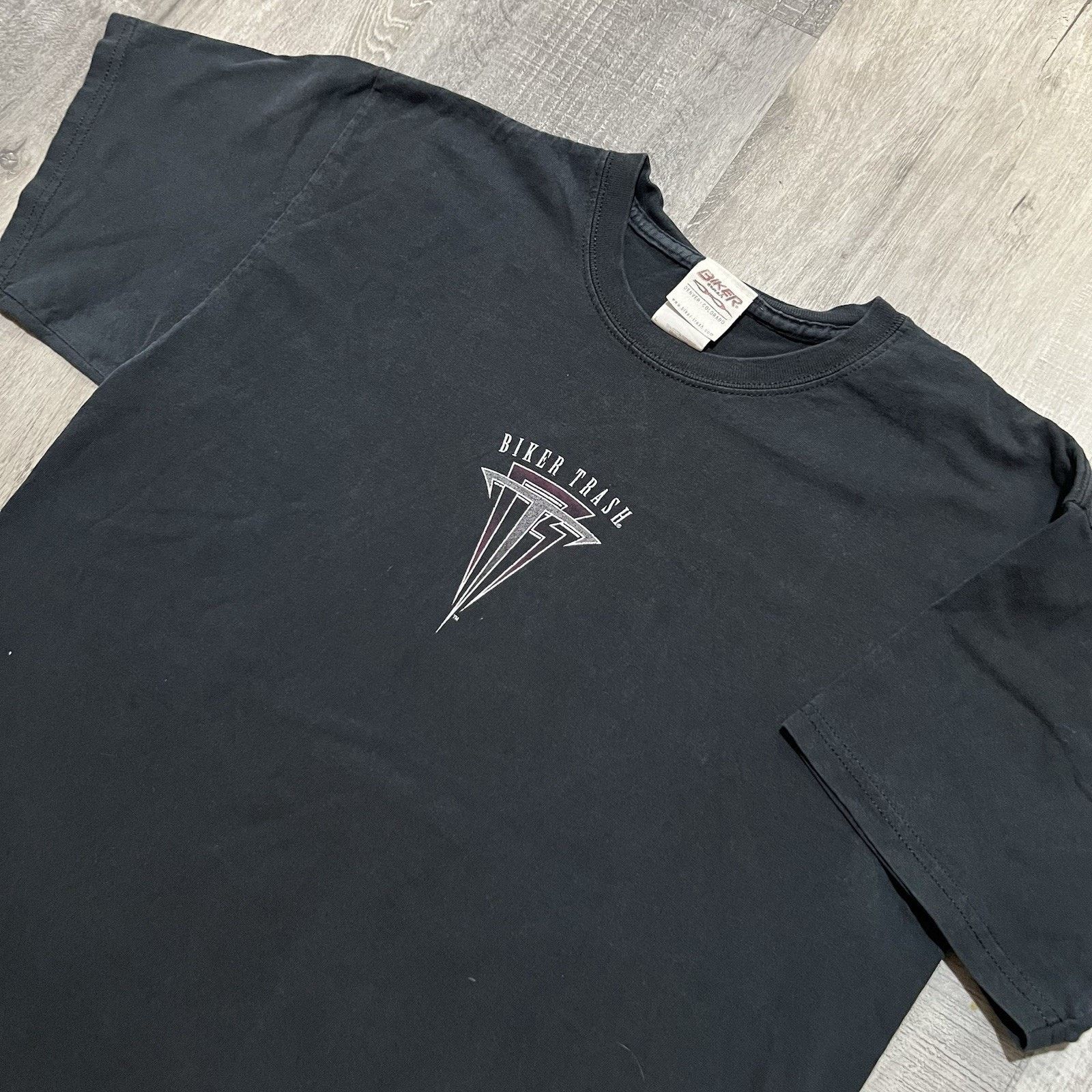 Vintage VTG 90s Biker Trash Motorcycle T Shirt Denver Print Faded L Size US L / EU 52-54 / 3 - 3 Thumbnail