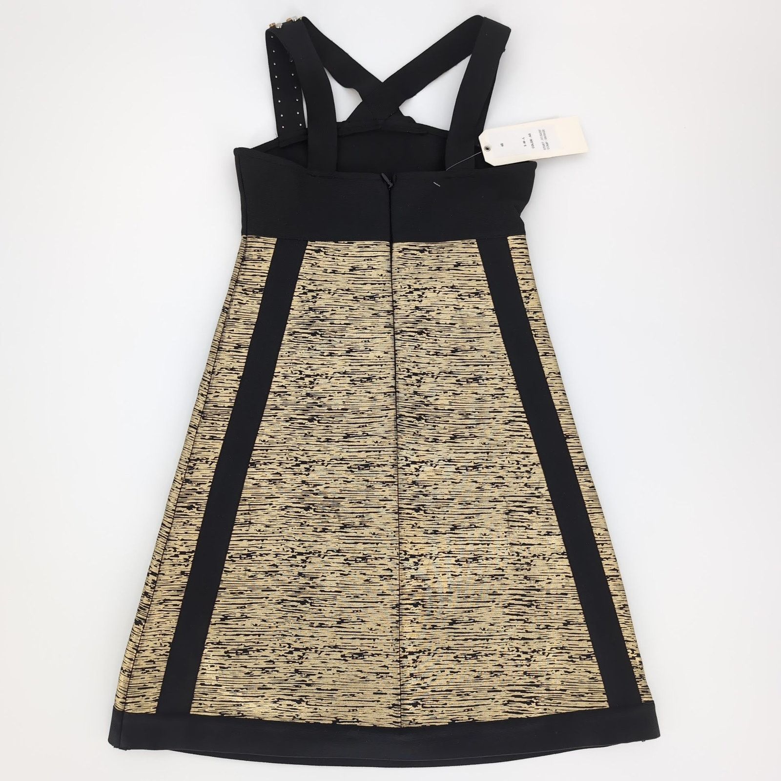 Other Barok Paris NJ Couture Black Gold NWT A Line Mini Dress Sz S Size S / US 4 / IT 40 - 14 Thumbnail