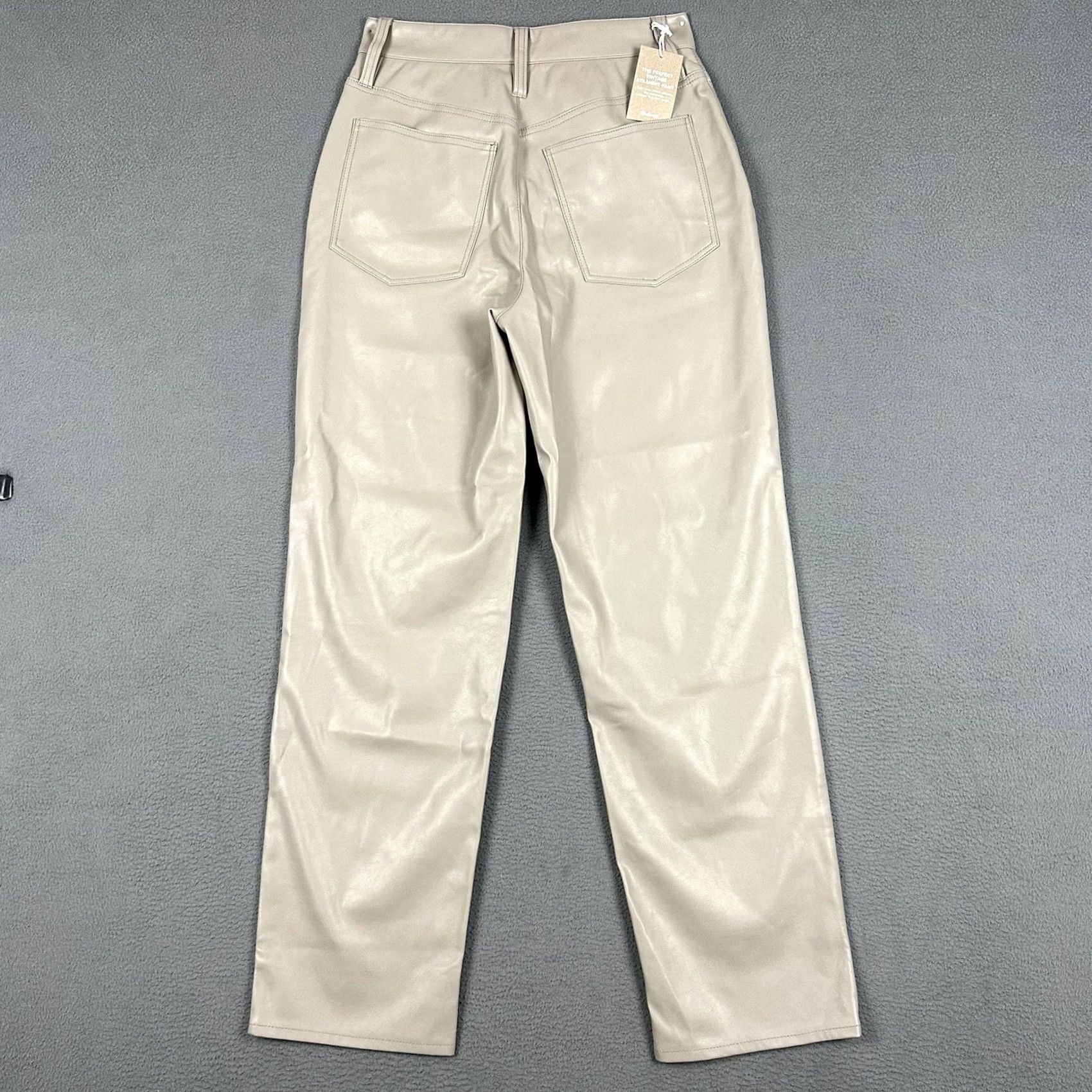 Madewell NWT Madewell The Perfect Vintage Straight Jeans Womens 26 Beige Faux Leather Pant Size 26" / US 2 / IT 38 - 2 Thumbnail