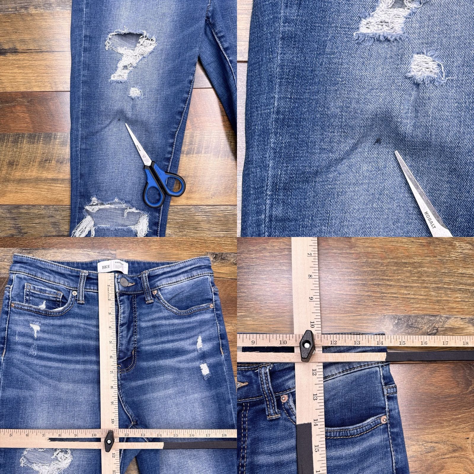 BKE BKE Parker Jeans Womens 27 High Rise Stretch Distressed Jeans Slim Skinny Blue 5-Pocket City Size 27" / US 4 / IT 40 - 8 Thumbnail