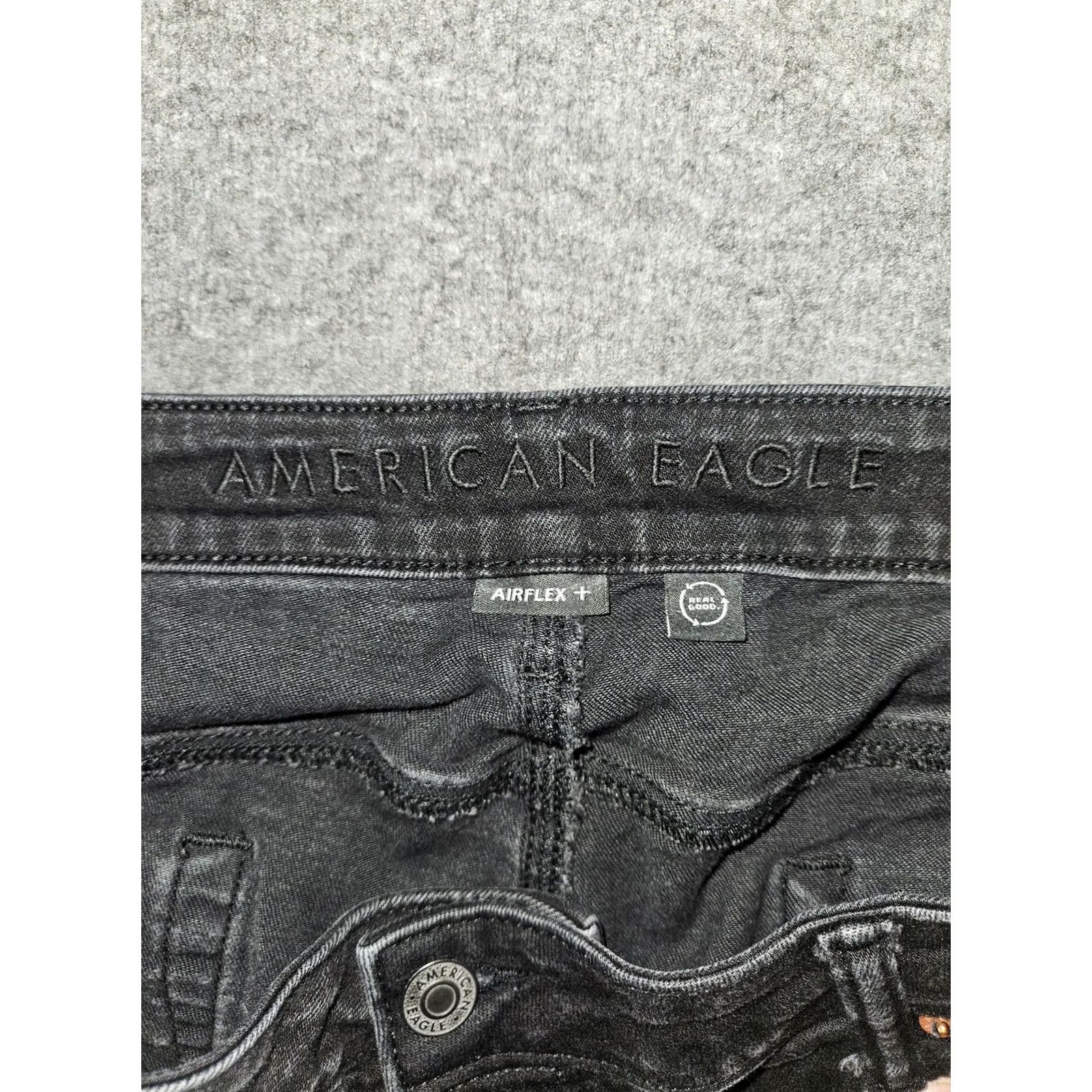 American Eagle Outfitters VINTAGE American Eagle Jeans Mens 40x32 Black Original Straight Airflex+ Denim Stretch Size US 40 / EU 56 - 2 Thumbnail