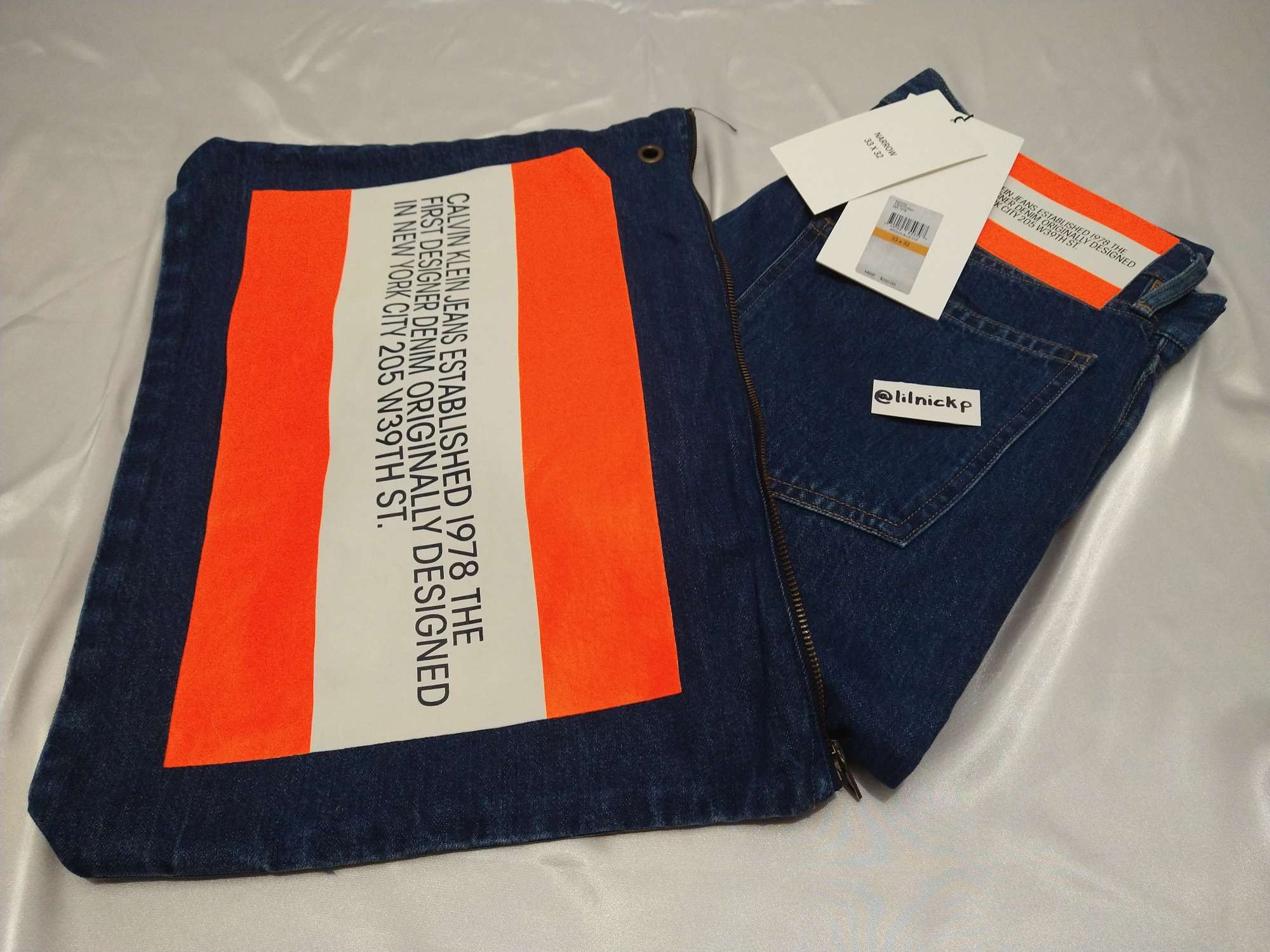 Calvin Klein 205W39NYC EST. 1978 Narrow Leg Apollo Blue Jeans Size US 33 - 10 Thumbnail