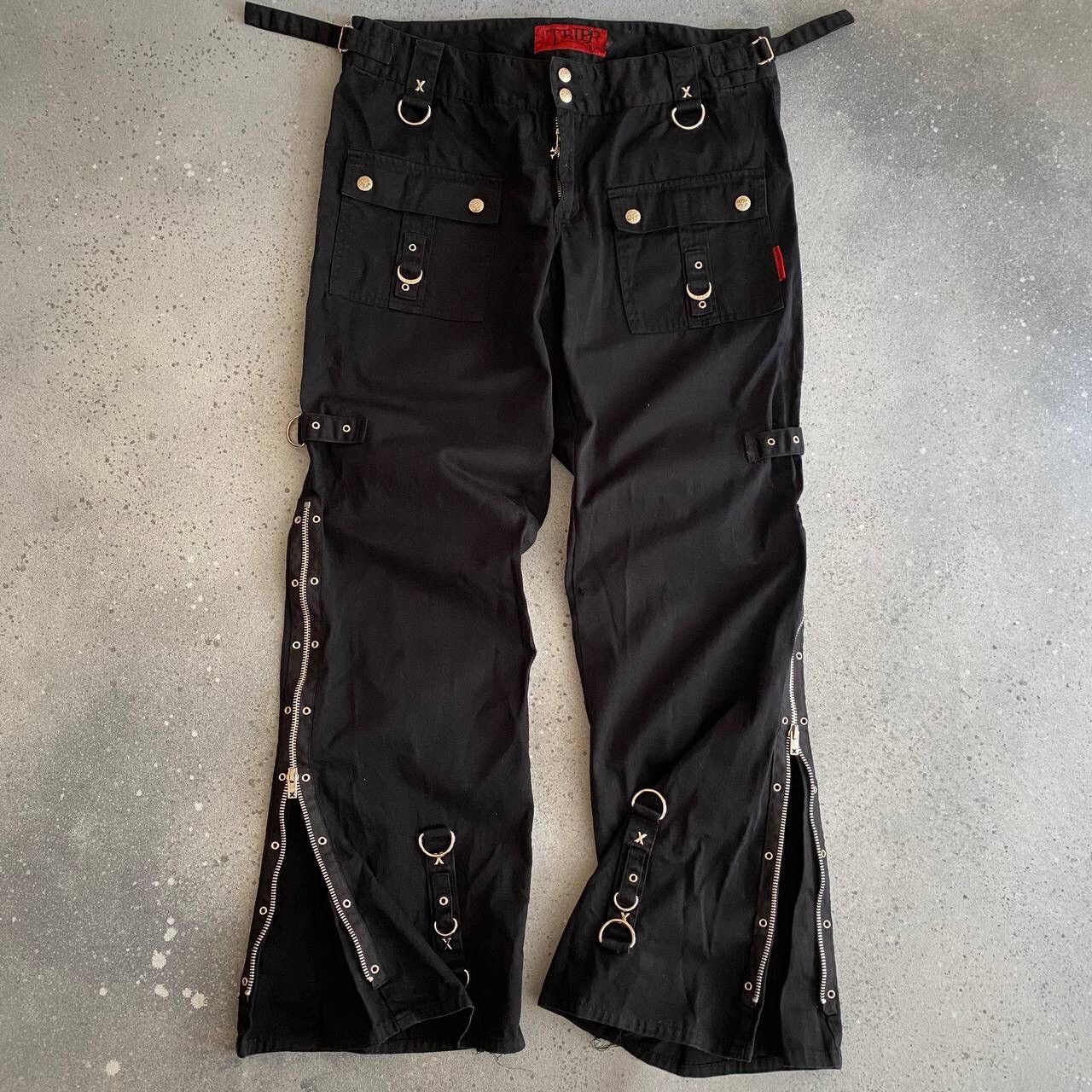 Tripp Nyc 🕷TRIPP NYC Raver Bondage Cargo Multipocket GOTH Pants Y2K ...