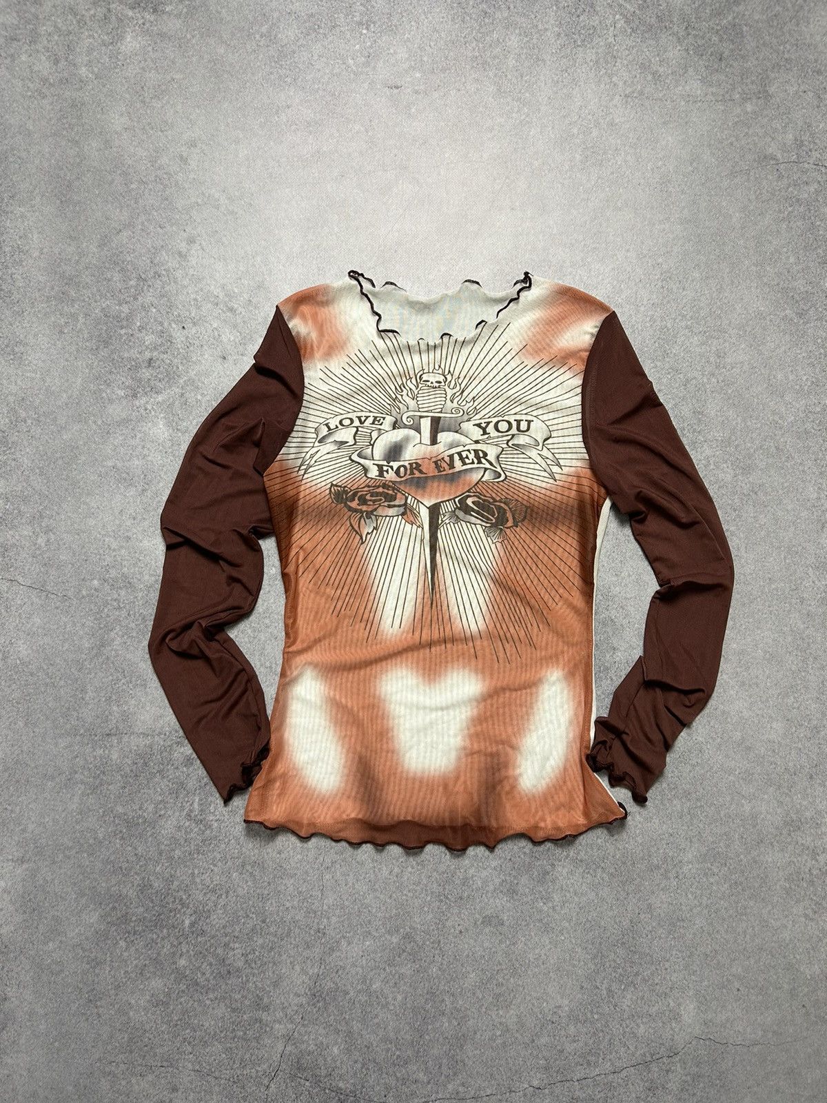 Japanese Brand × Vintage Vintage Love You Forever Longsleeve Mesh Top like JPG Size S / US 4 / IT 40 - 1 Thumbnail