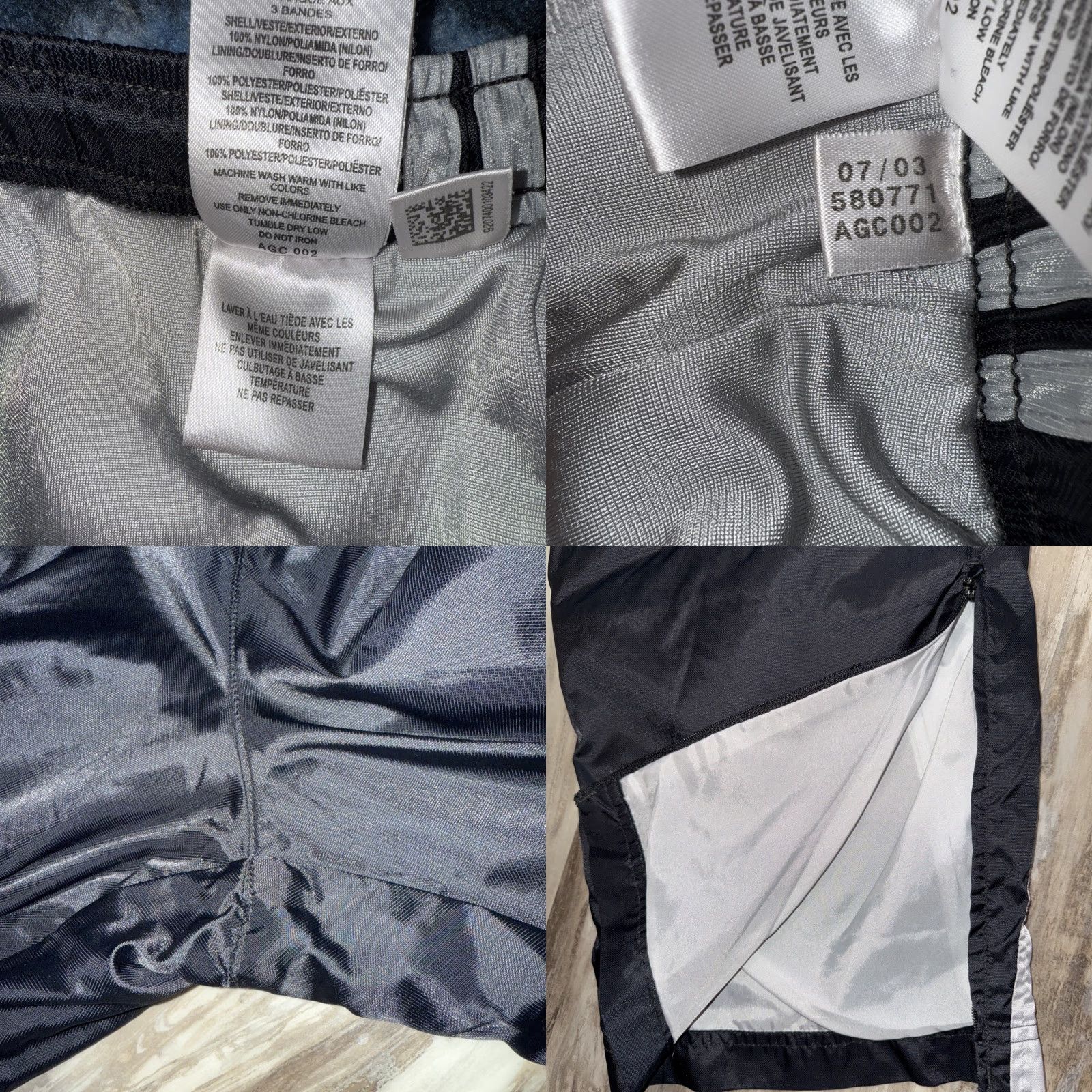 Adidas VINTAGE Adidas Track Pants Men’s XL Black 3 Stripe Nylon Zip Ankle Windbreakers Size US 36 / EU 52 - 8 Thumbnail