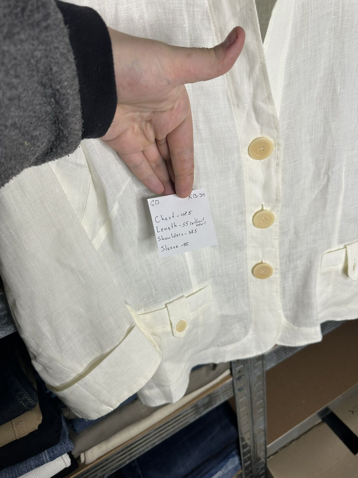 Gerard Darel GERARD DAREL White Linen Blazer Jacket Size S / US 4 / IT 40 - 7 Thumbnail