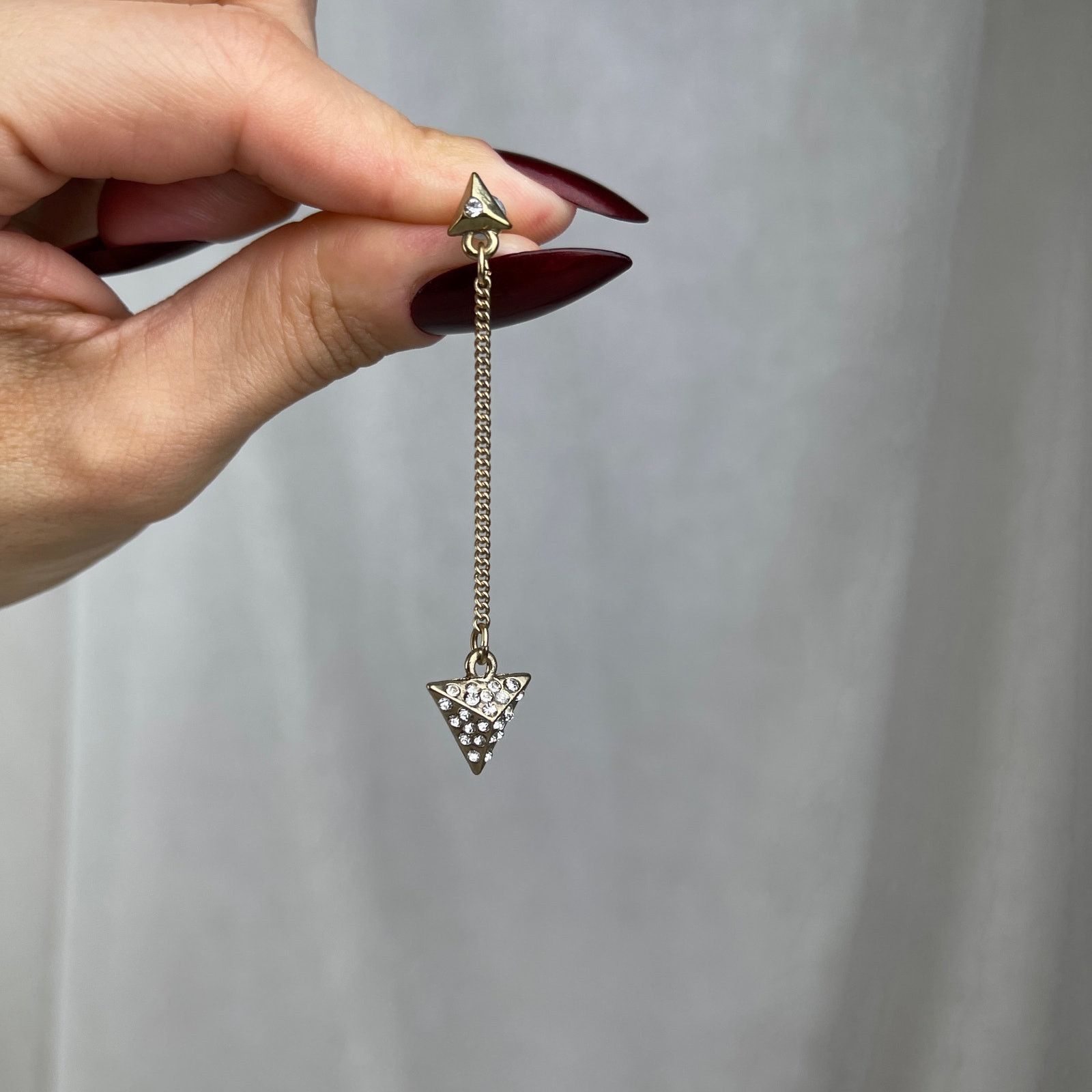 Other Dainty Gold Tone Rhinestone Arrow Dangle Earrings Festival Size ONE SIZE - 17 Thumbnail