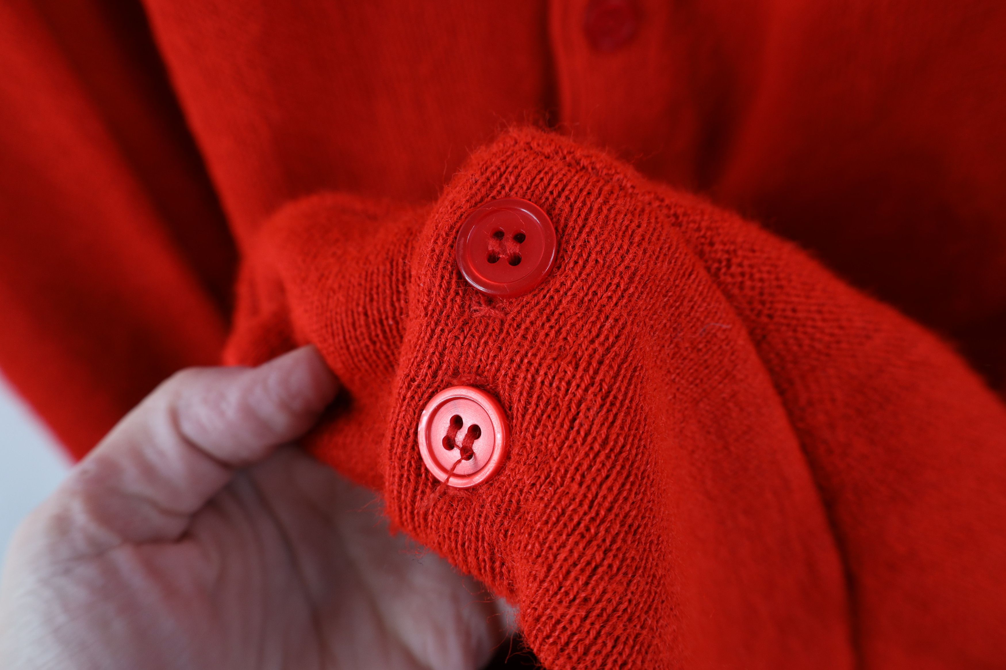 Vintage Vintage 70s Streetwear Kurt Cobain Cardigan Sweater Red USA Size US XL / EU 56 / 4 - 5 Thumbnail