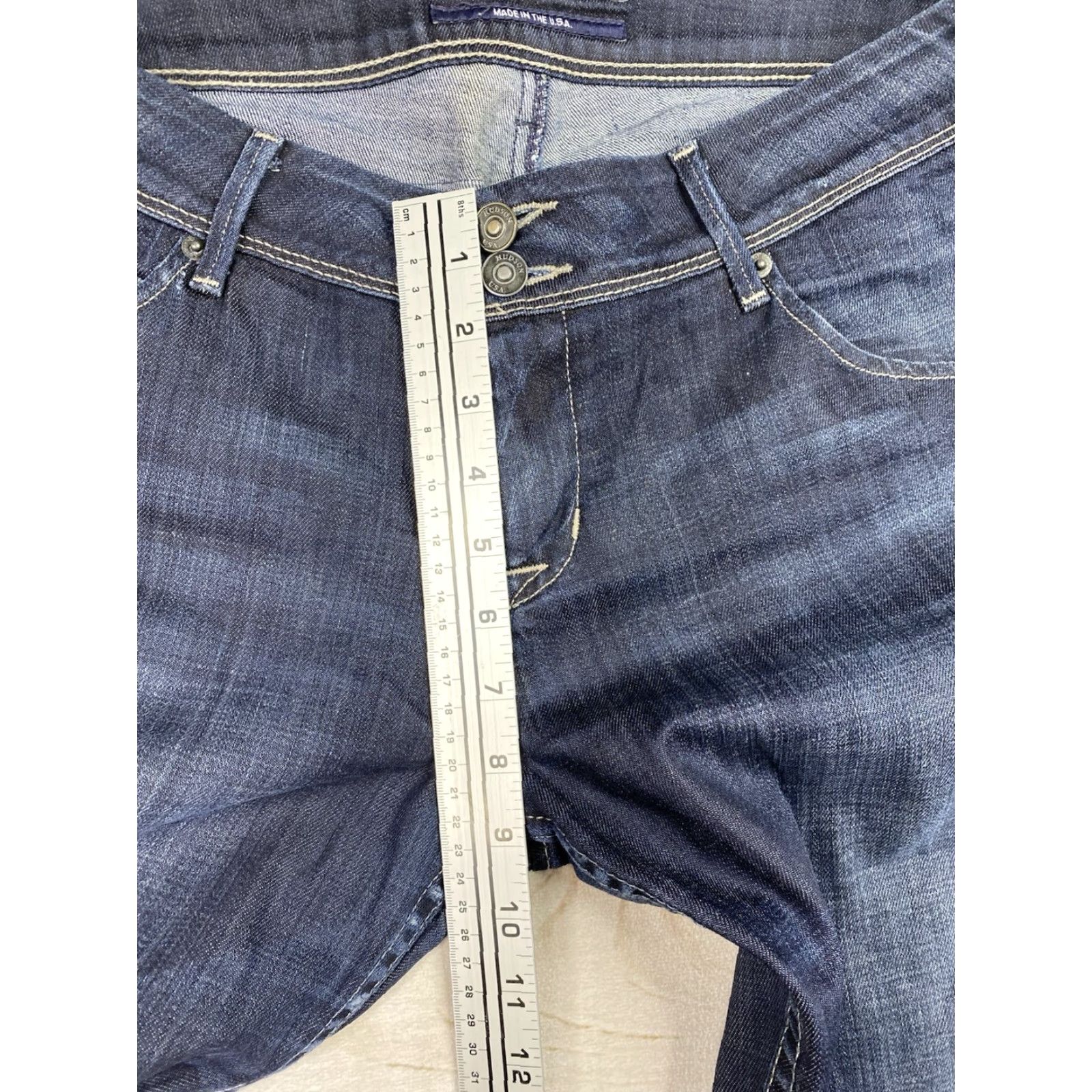 Hudson HUDSON Jeans Womens 32 Dark Wash Distressed Low Rise Western Style Straight Jeans Size 24" / US 00 / IT 34 - 7 Thumbnail