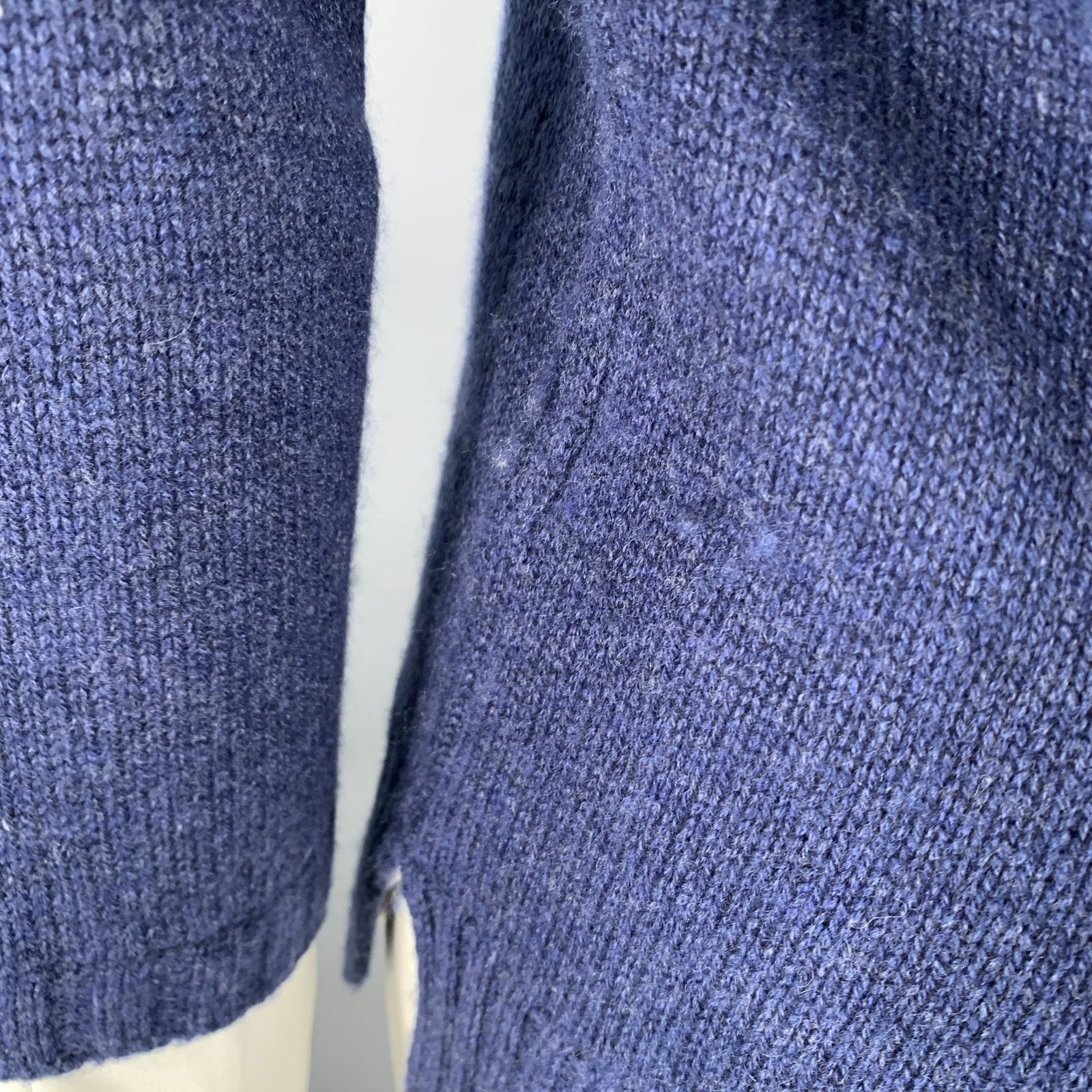 Brochu Walker Blue Cream Wool Cashmere Oversized Faux Layer Pullover Size S / US 4 / IT 40 - 4 Thumbnail