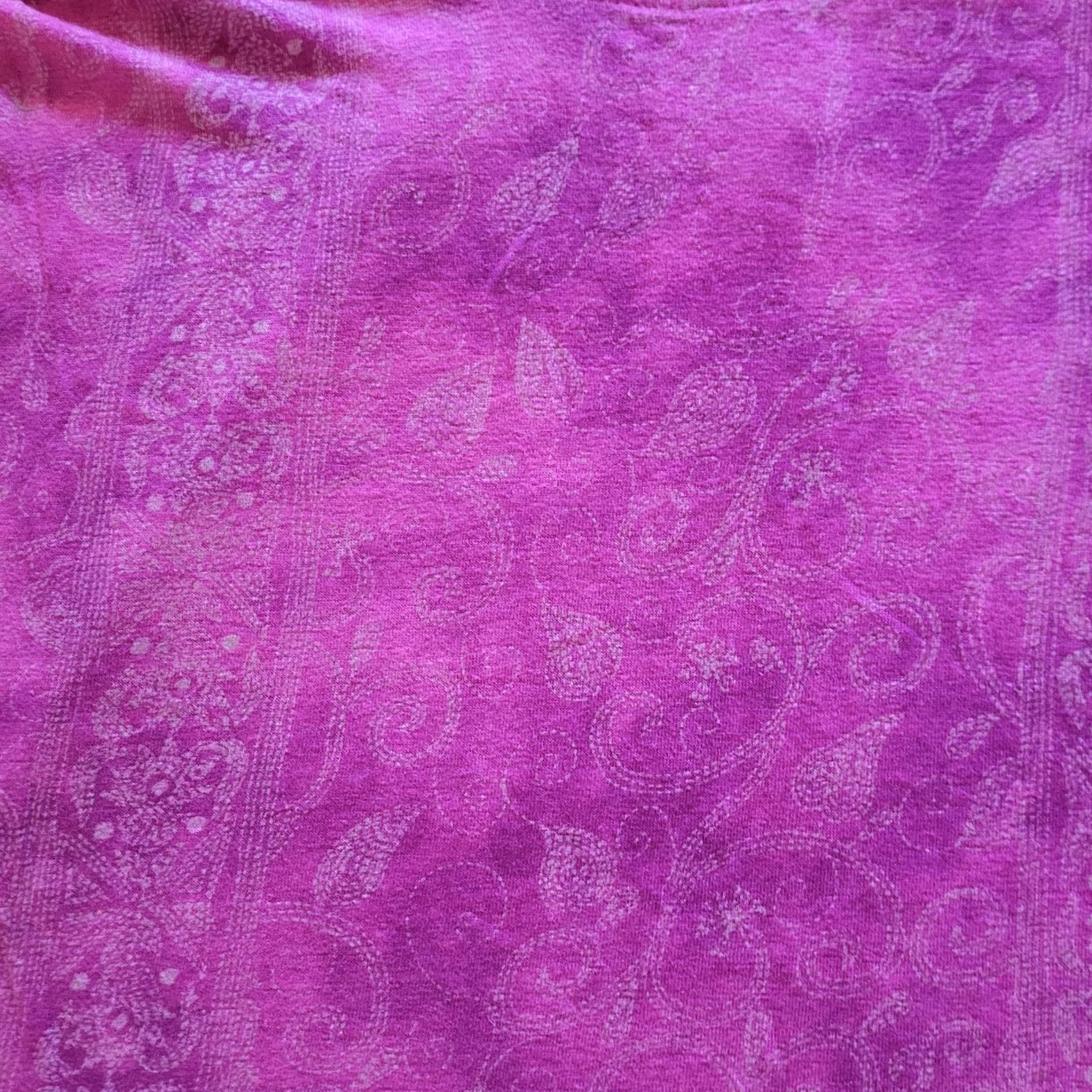 Lucky Brand Lucky Brand Top Shirt Women Large Pink Linen Short Sleeve Floral Round Neck Boho Size L / US 10 / IT 46 - 5 Thumbnail