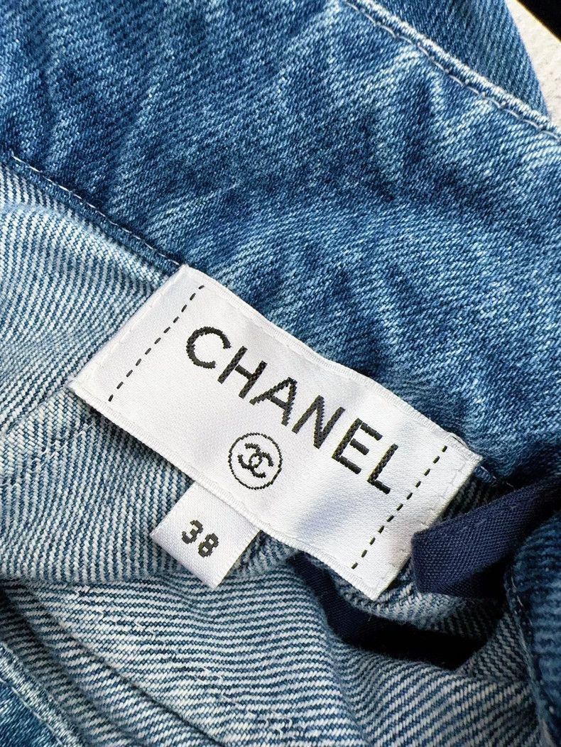 Chanel Chanel Blue Denim Mini Skirt Size 37" - 8 Thumbnail
