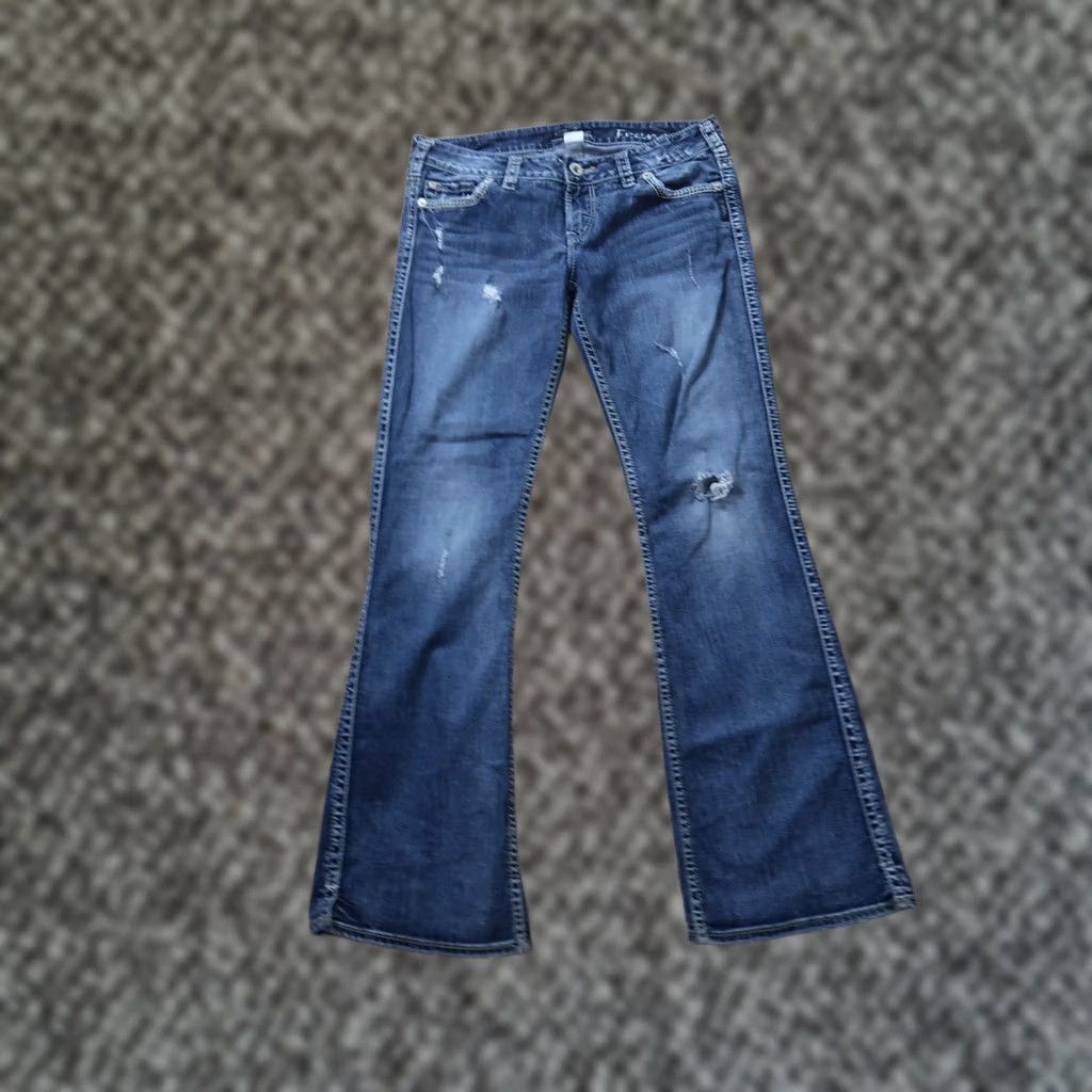 Silver Jeans Co. Silver Frances Jeans Womens 30x33 Blue Denim Bootcut Pants stretch Size 30" / US 8 / IT 44 - 1 Thumbnail