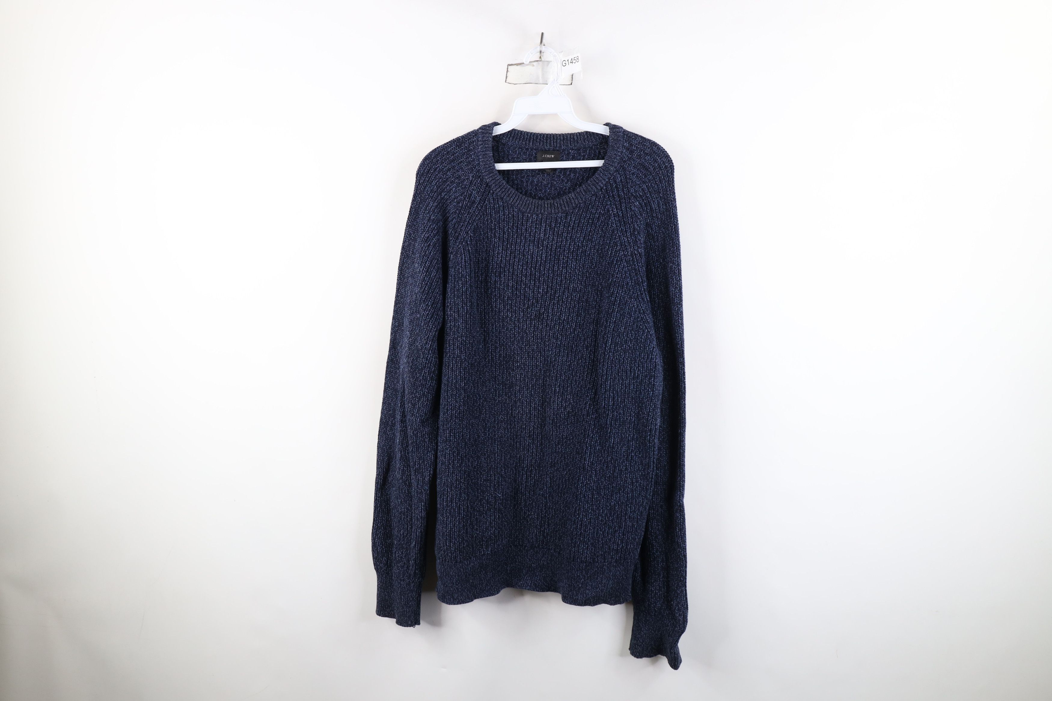 J.Crew J Crew Chunky Ribbed Knit Crewneck Sweater Heather Blue Size XL / US 12-14 / IT 48-50 - 1 Thumbnail