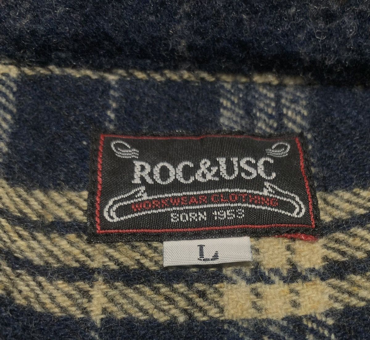 Vintage ROC&USC Plaid Wool Flannel Shirt Jacket Zipper Ups
