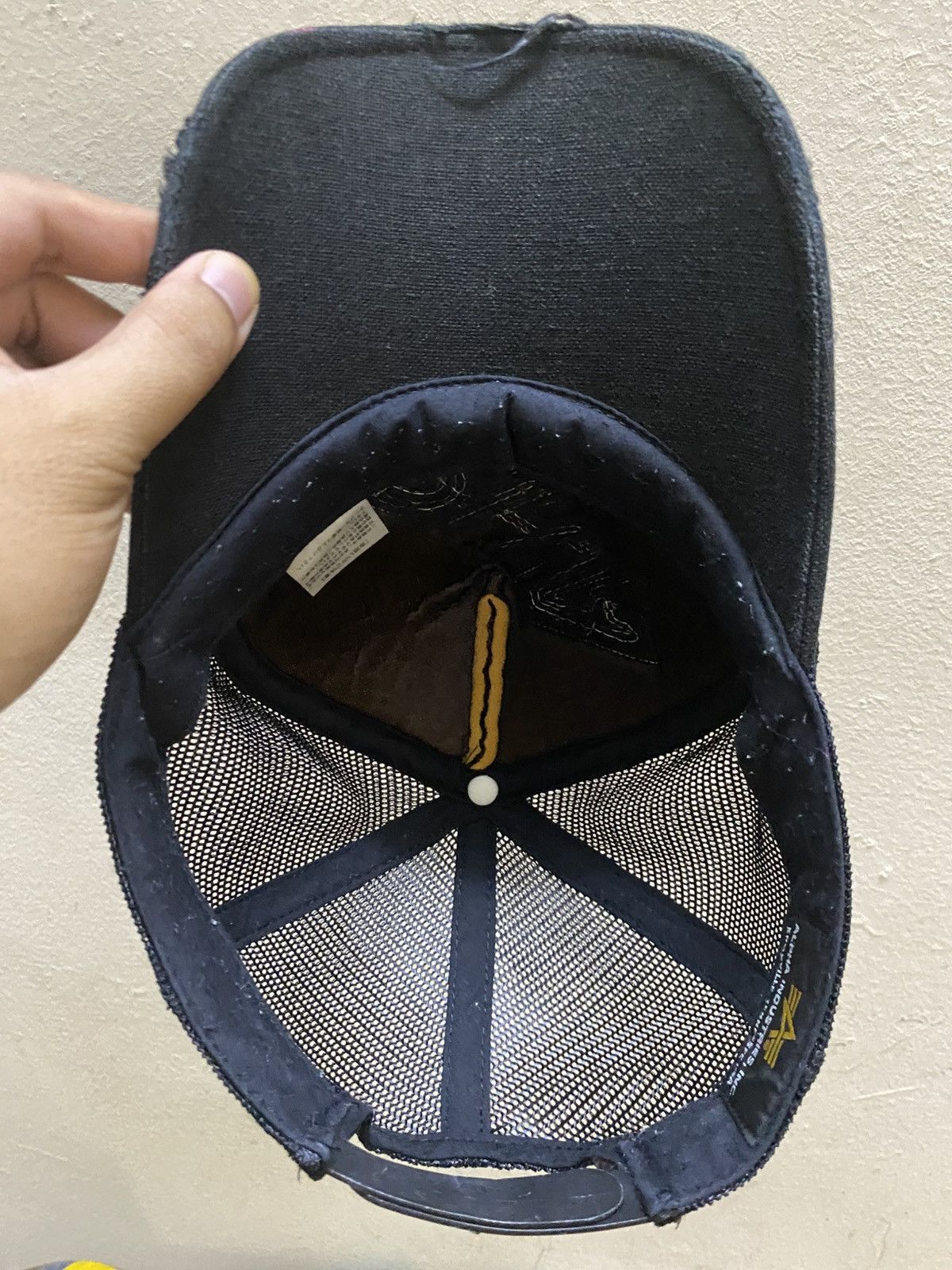 Alpha Industries × Vintage Vintage Japan Distressed Alpha Industries Trucker Hat Cap Size ONE SIZE - 6 Thumbnail