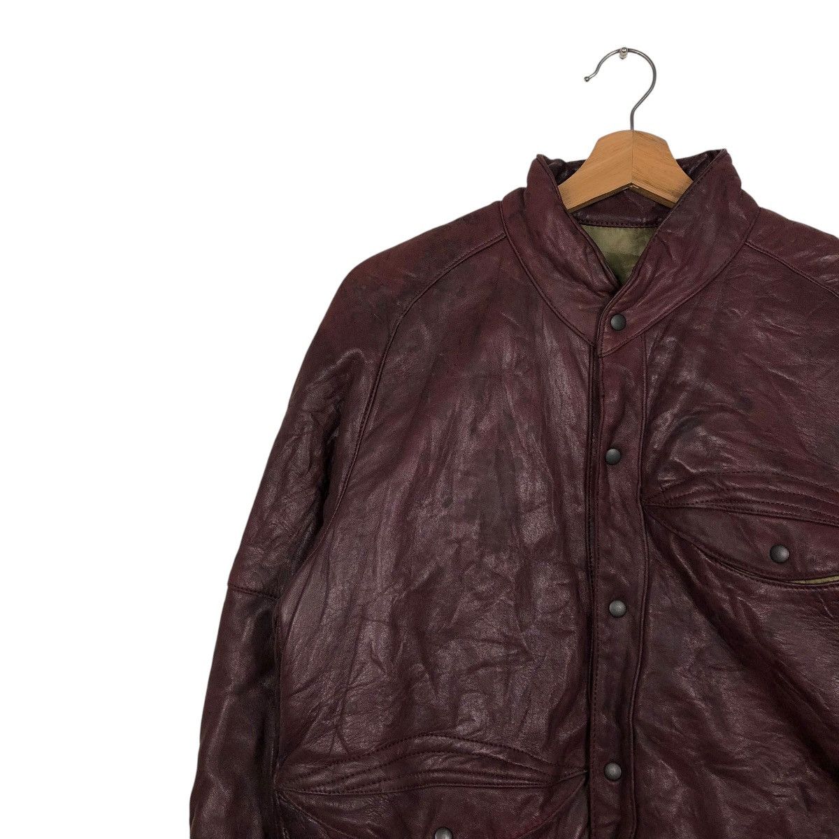 Japanese Brand 🔥VINTAGE BIKER LEATHER JACKET REVERSIBLE FOCARDI ITALY Size US M / EU 48-50 / 2 - 9 Thumbnail