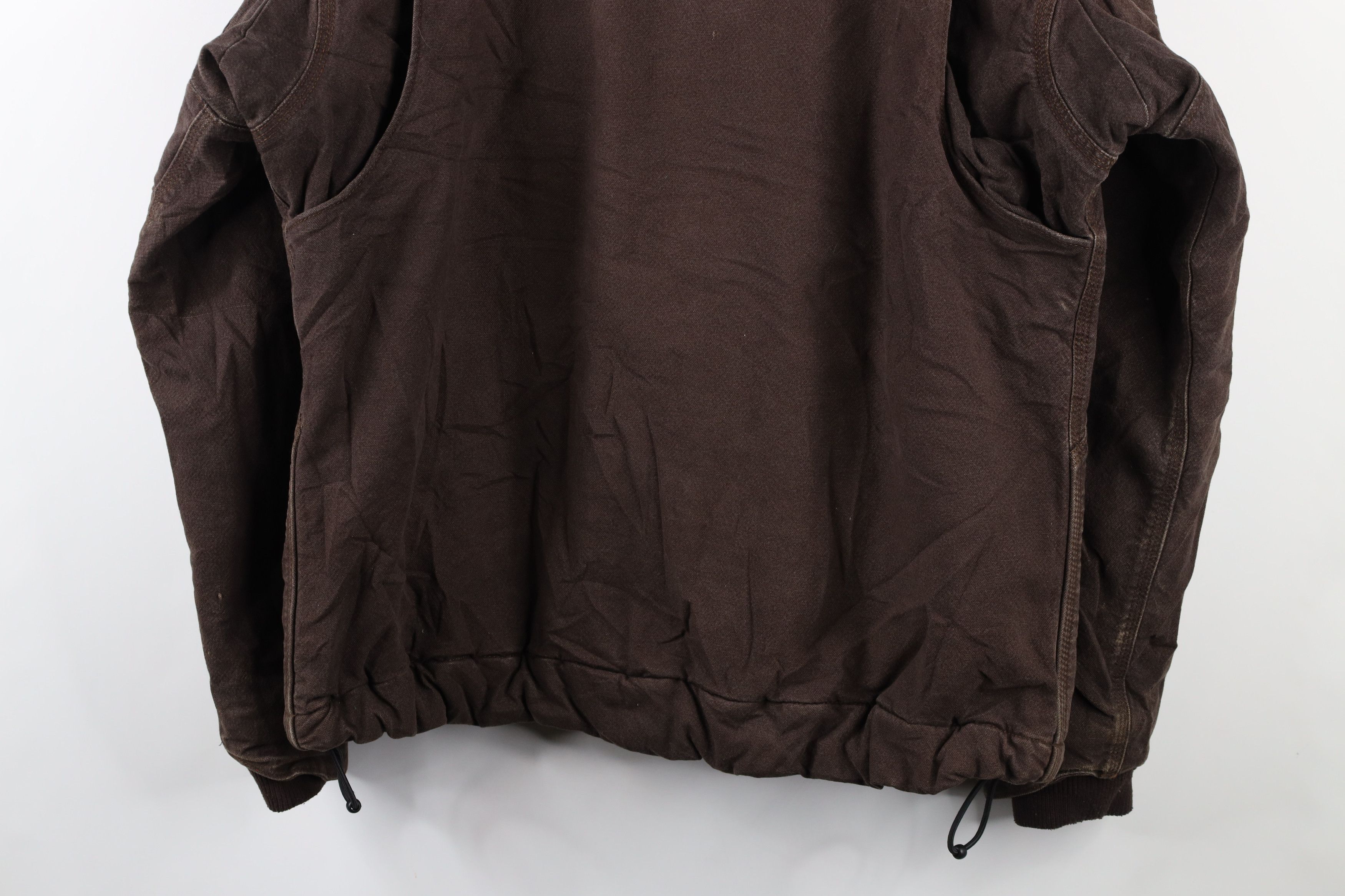 Carhartt × Vintage Vintage Carhartt Spell Out Fleece Lined Canvas Jacket Brown Size L / US 10 / IT 46 - 15 Thumbnail