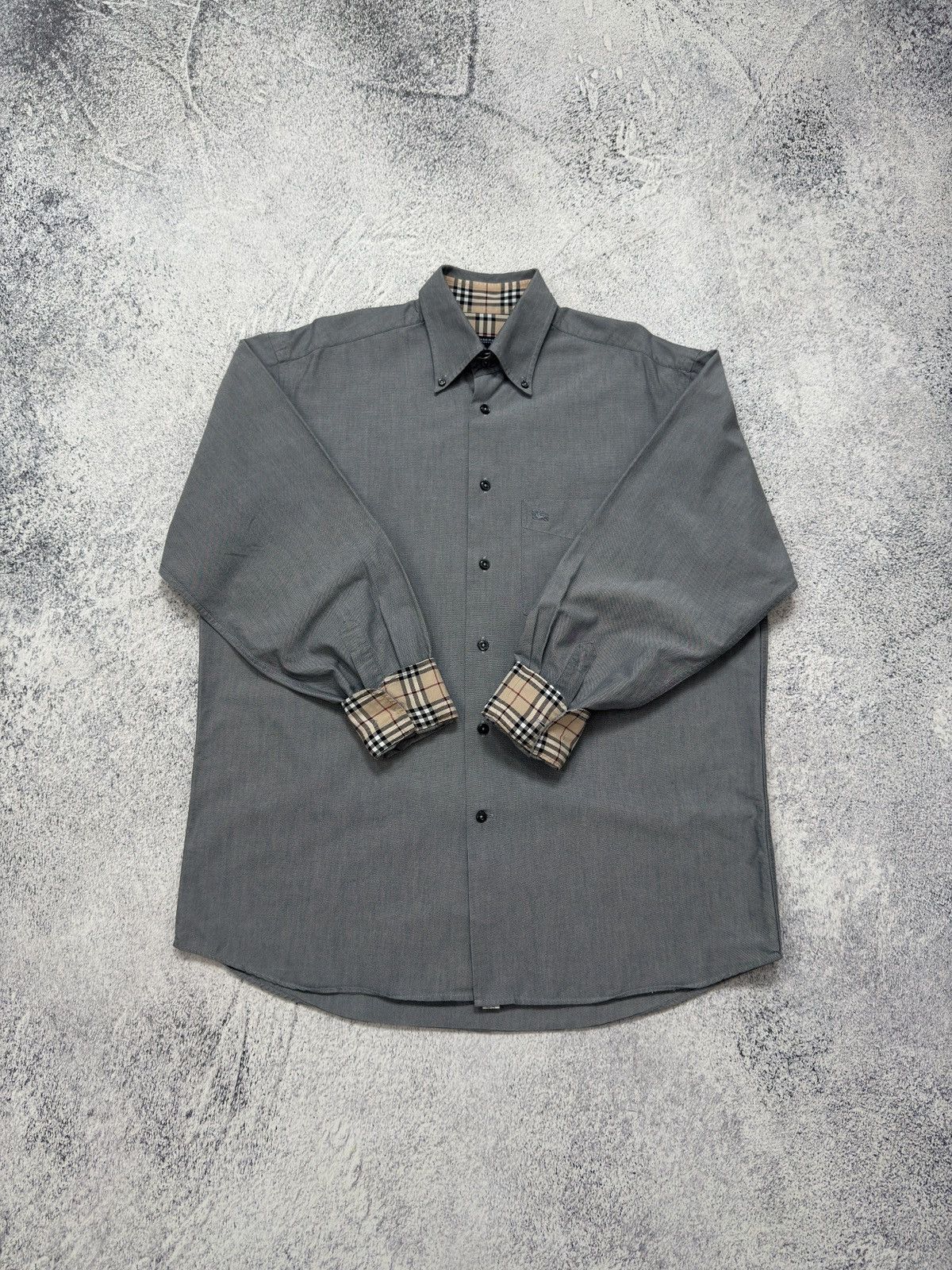 Burberry VINTAGE BURBERRY BUTTON UP LONG-SLEEVE SHIRT Size US XL / EU 56 / 4 - 2 Thumbnail