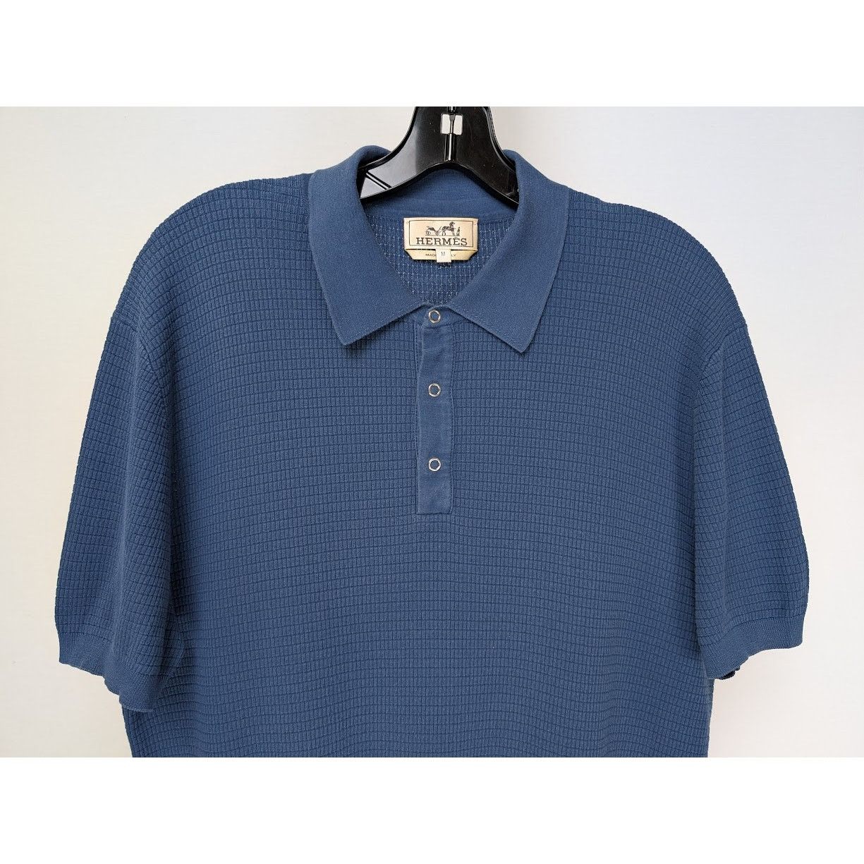 Hermes o1rshd1 CC20 Button Polo Shirt in Blue Size US M / EU 48-50 / 2 - 5 Thumbnail