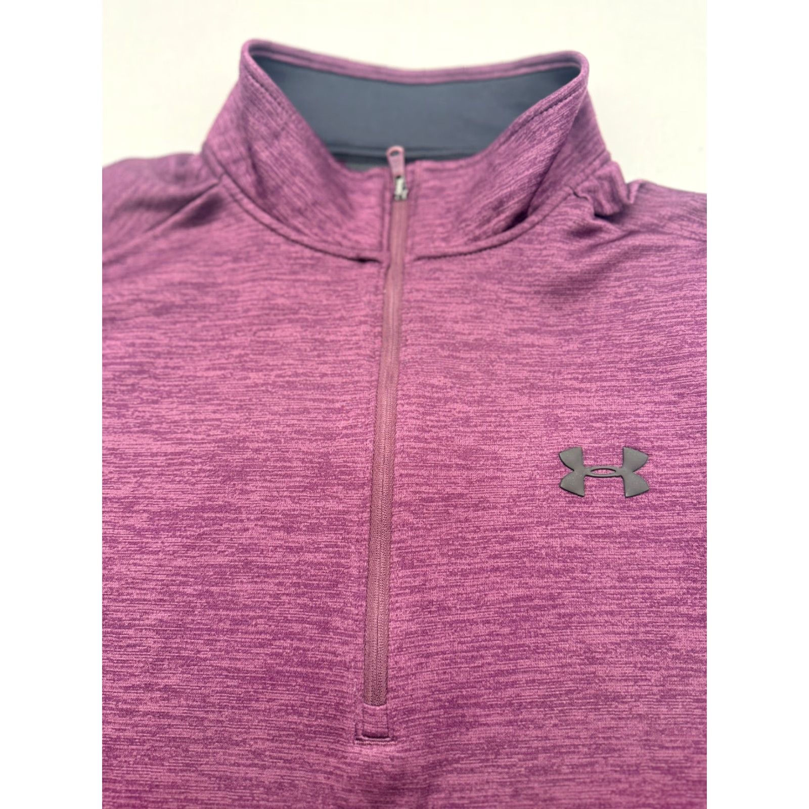 Under Armour Under Armour Mens XL Cold Gear Sweatshirt 1/4 Zip Pullover Maroon - Logo Zip - Regular Fleece Long Sleeve 2495 Size US XL / EU 56 / 4 - 2 Thumbnail