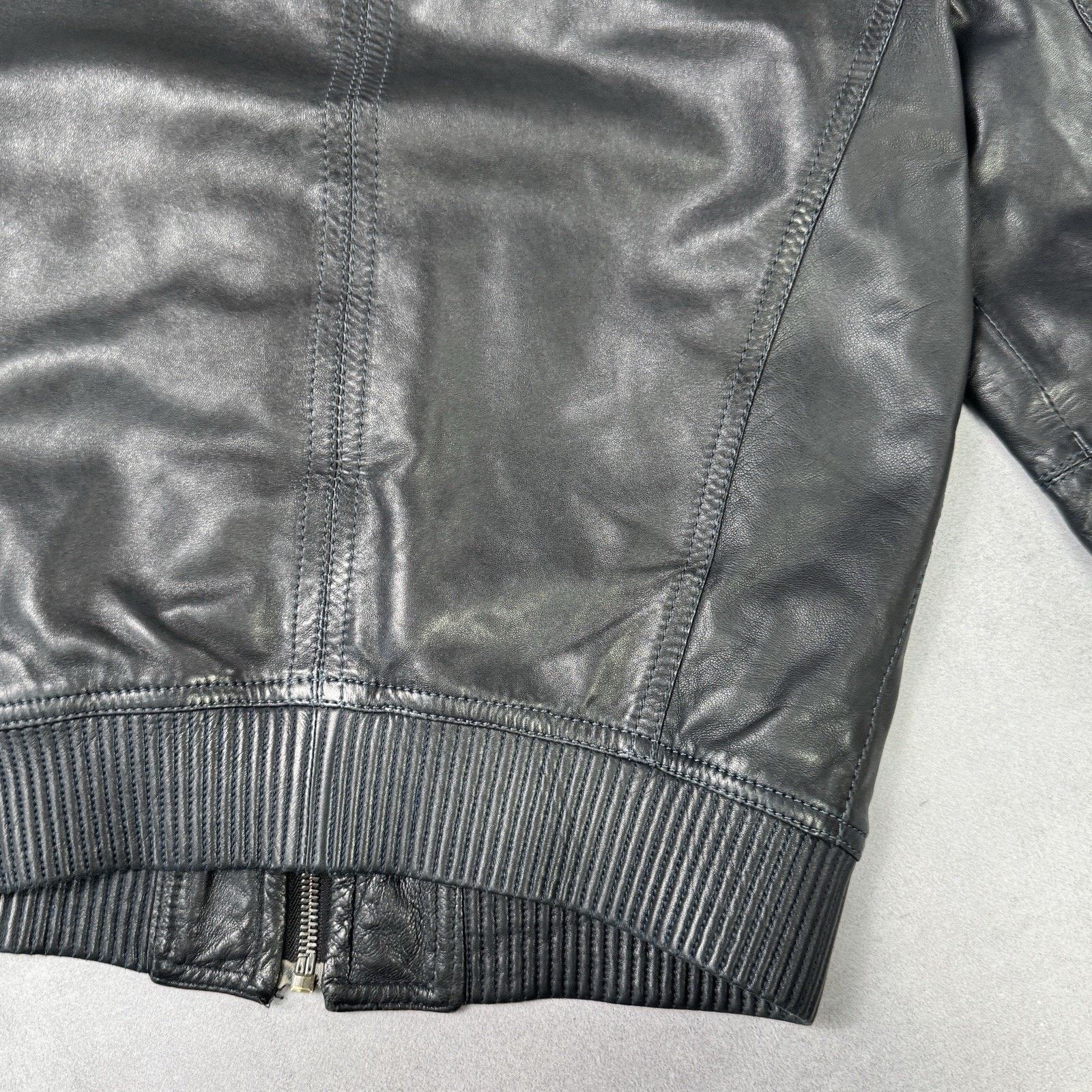 Dirk Bikkembergs Dirk Bikkembergs Men Leather Jacket Size 48 Dark Blue Size US M / EU 48-50 / 2 - 15 Thumbnail