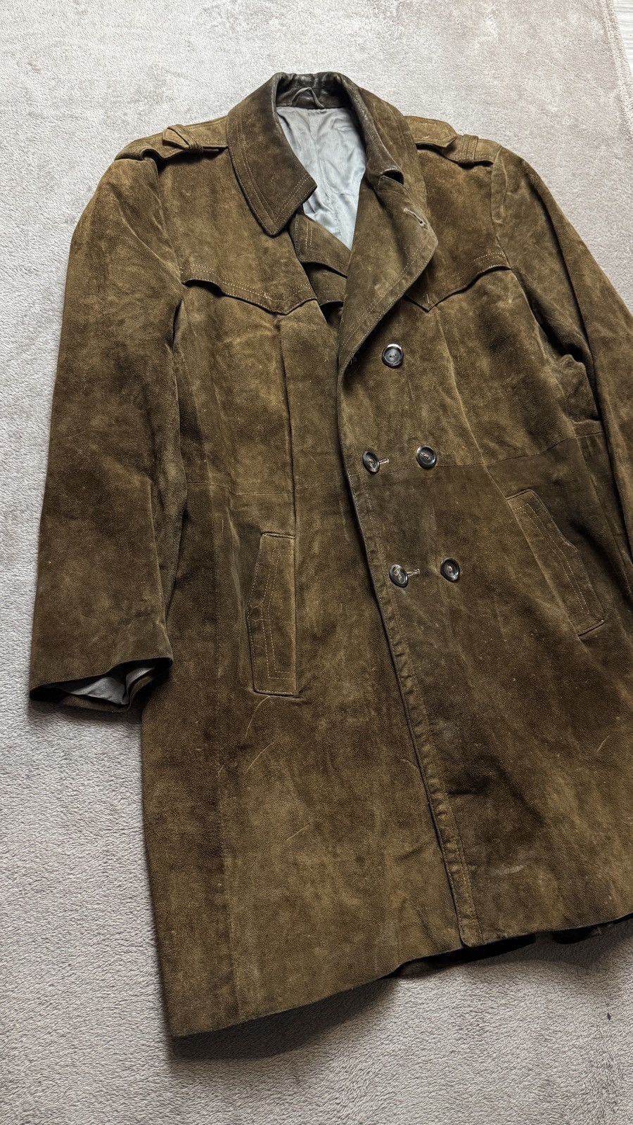 Genuine Leather 70s’ Vintage Double Breast Leather Coat Jacket ysl gucci Size US M / EU 48-50 / 2 - 3 Thumbnail