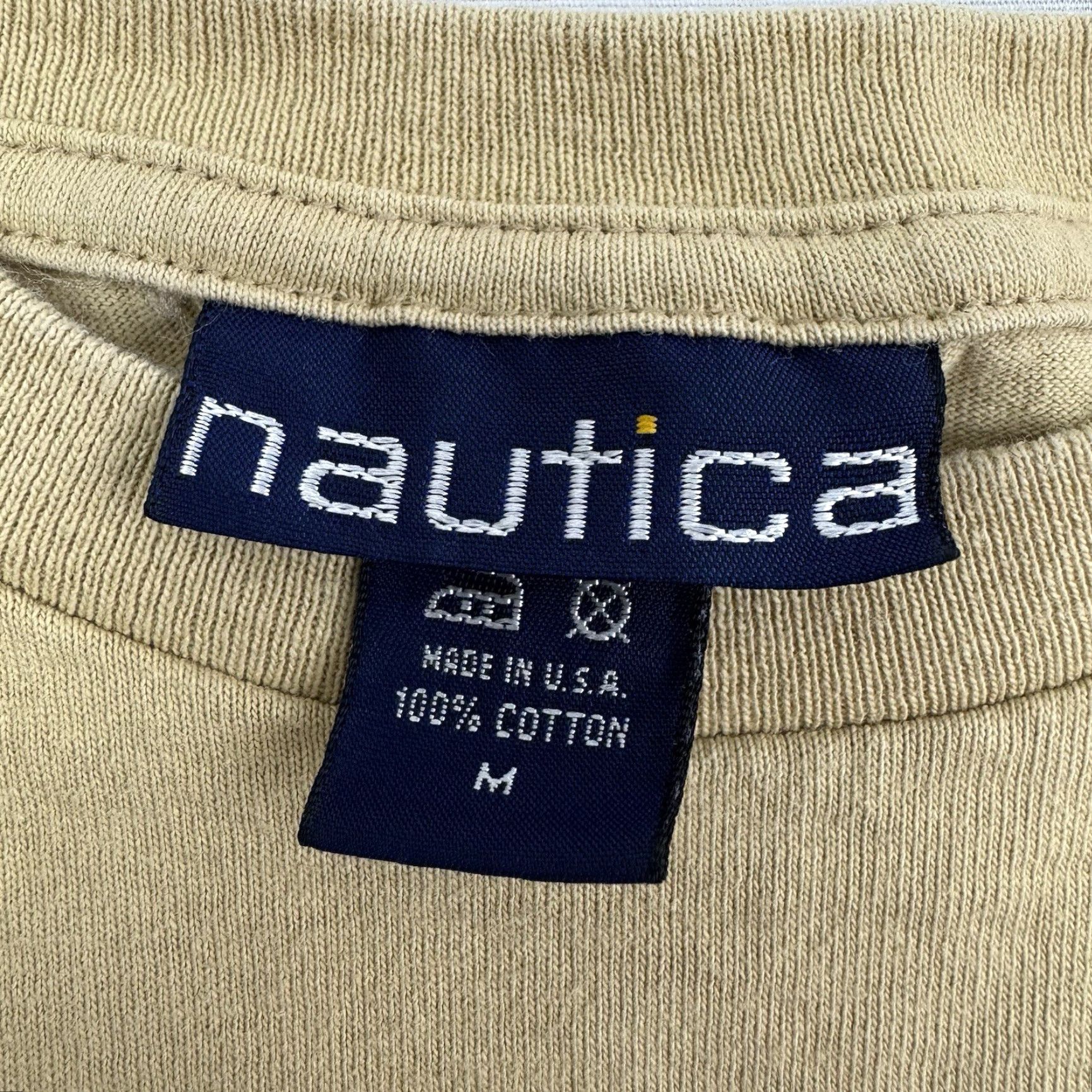 Nautica VINTAGE Nautica Shirt Adult M Beige Nautical Sailing Tropical 90s USA Mens Size US M / EU 48-50 / 2 - 3 Thumbnail