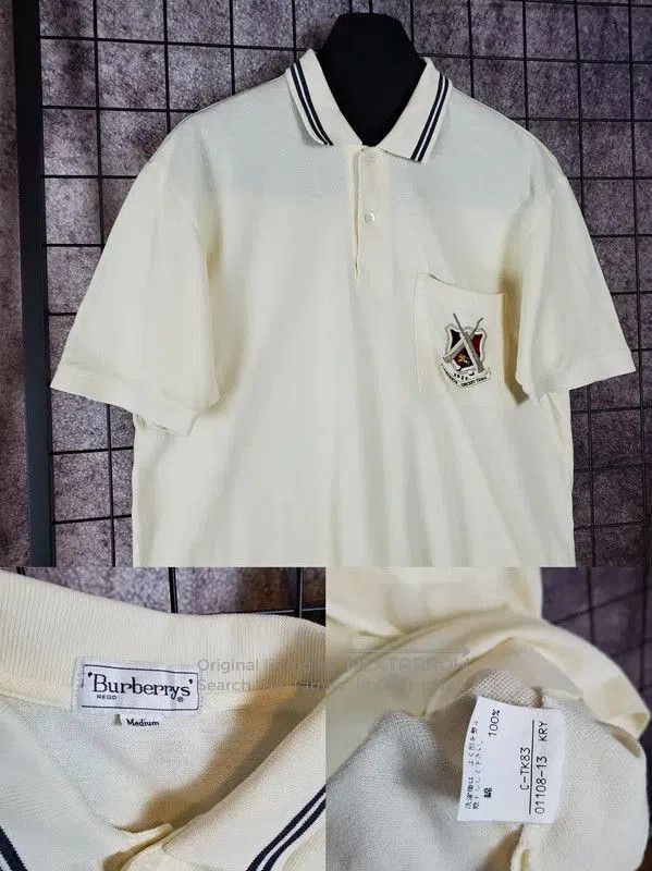 Burberry Burberry Men's Summer Beige Cotton Embroidered Polo Shirt. Size US M / EU 48-50 / 2 - 3 Thumbnail