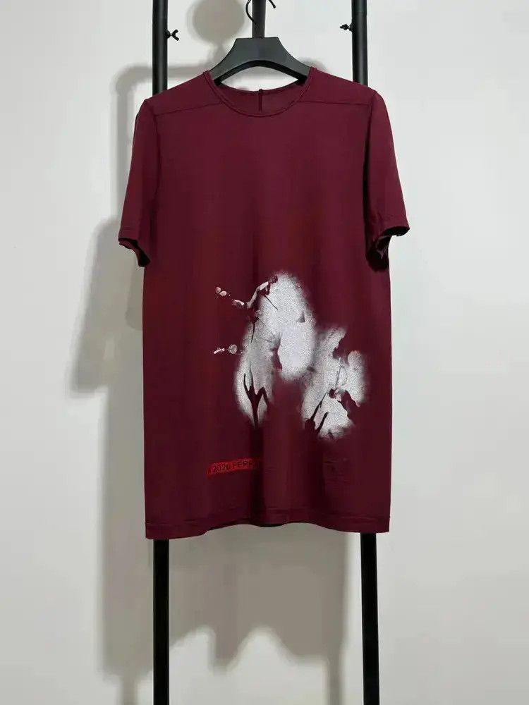Rick Owens Rick Owens Drkshdw Figure Print Wine Tee Size US M / EU 48-50 / 2 - 1 Thumbnail