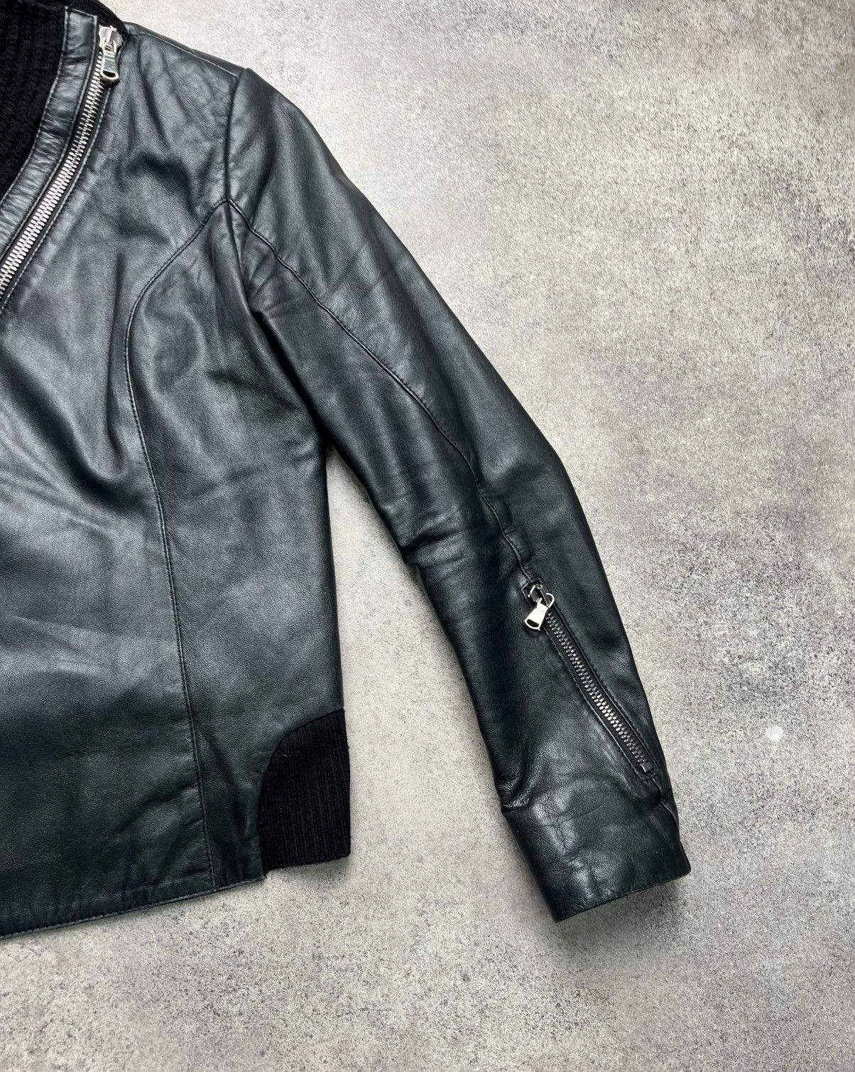 Vintage Vintage gorgeous asymmetrical leather jacket Size XS / US 0-2 / IT 36-38 - 4 Thumbnail