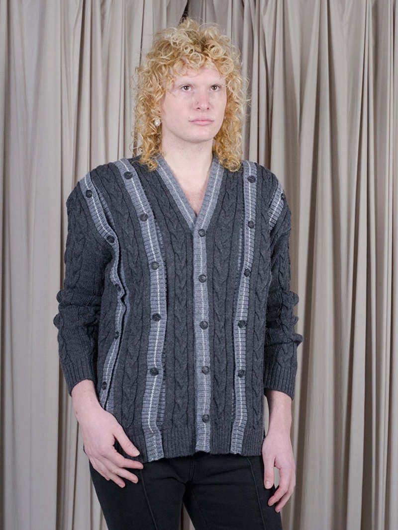 Y/Project Button Stripe Cardigan Size US XS / EU 42 / 0 - 2 Thumbnail