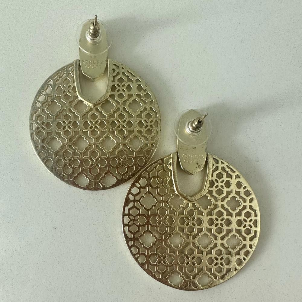 Kendra Scott Kendra Scott Diane Gold Statement Filigree Round Earrings Size ONE SIZE - 6 Thumbnail
