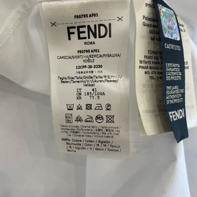 Fendi Fendi size 41 White Short Sleeve Shirt Size US XXS / EU 40 - 4 Thumbnail